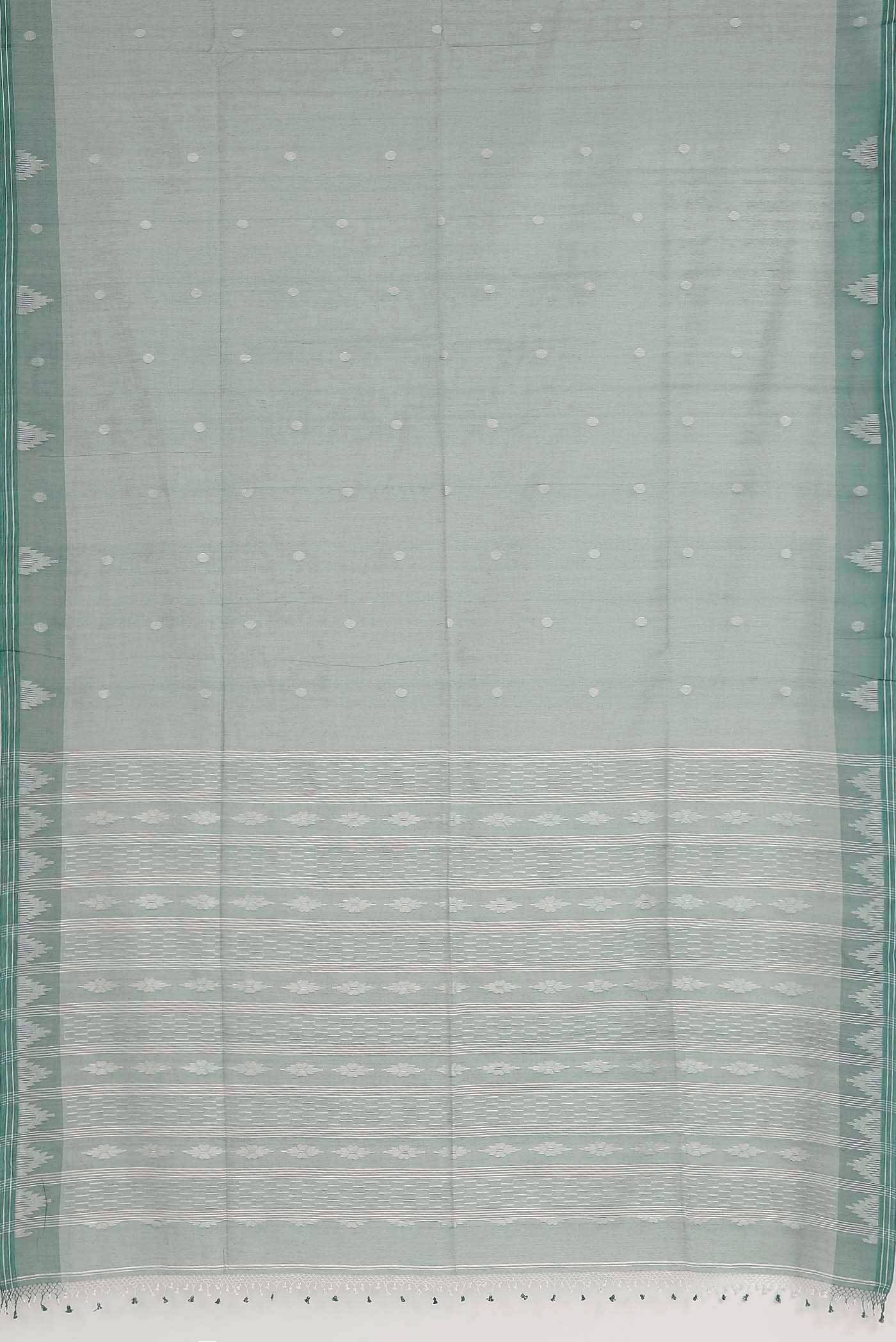 Green Jute Cotton Saree