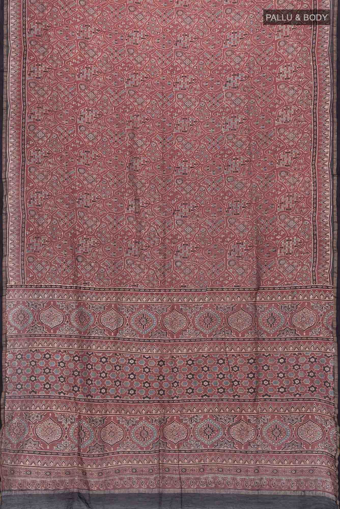 Maroon Chanderi Silk Cotton Saree