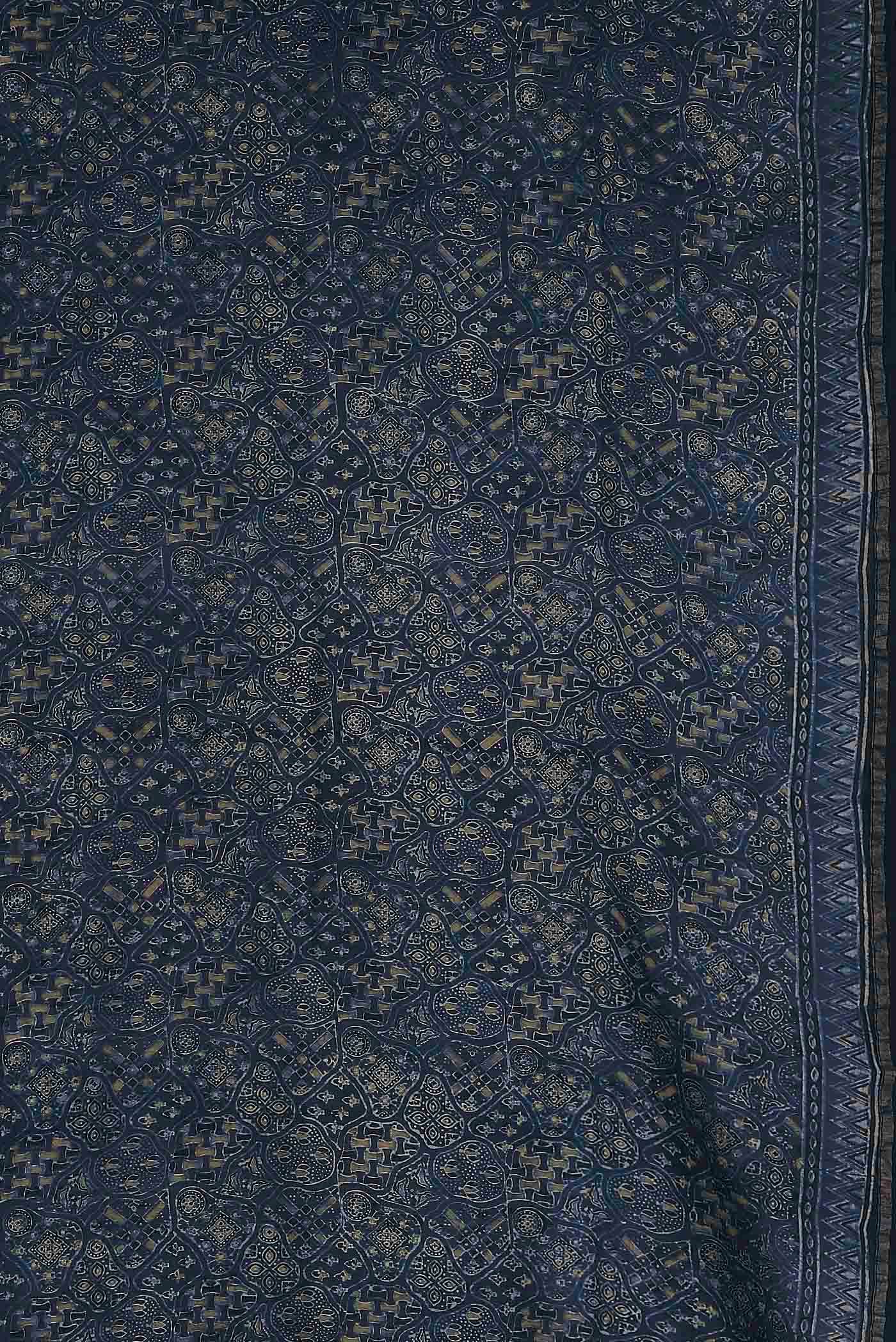 Blue Chanderi Silk Cotton Saree