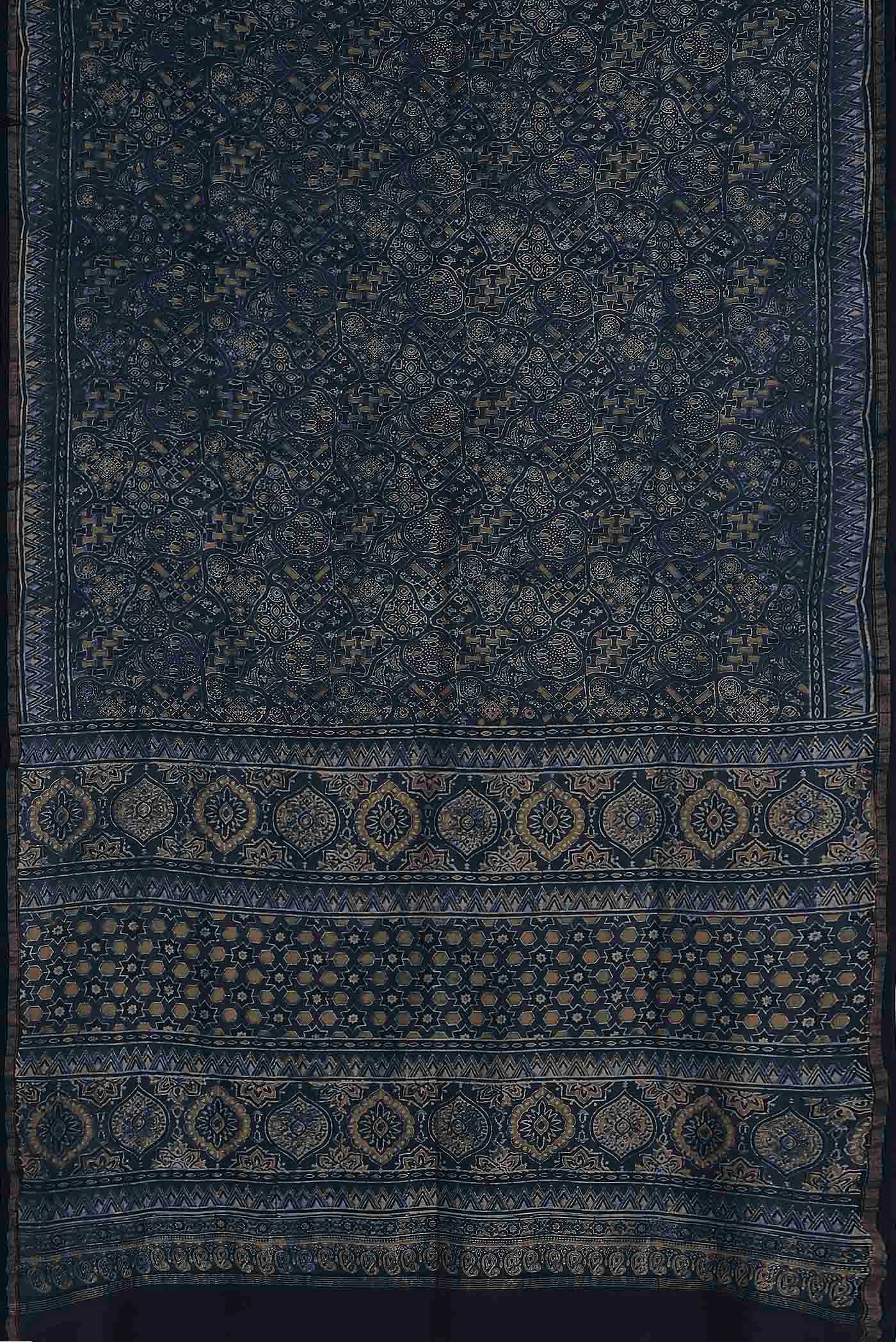 Blue Chanderi Silk Cotton Saree