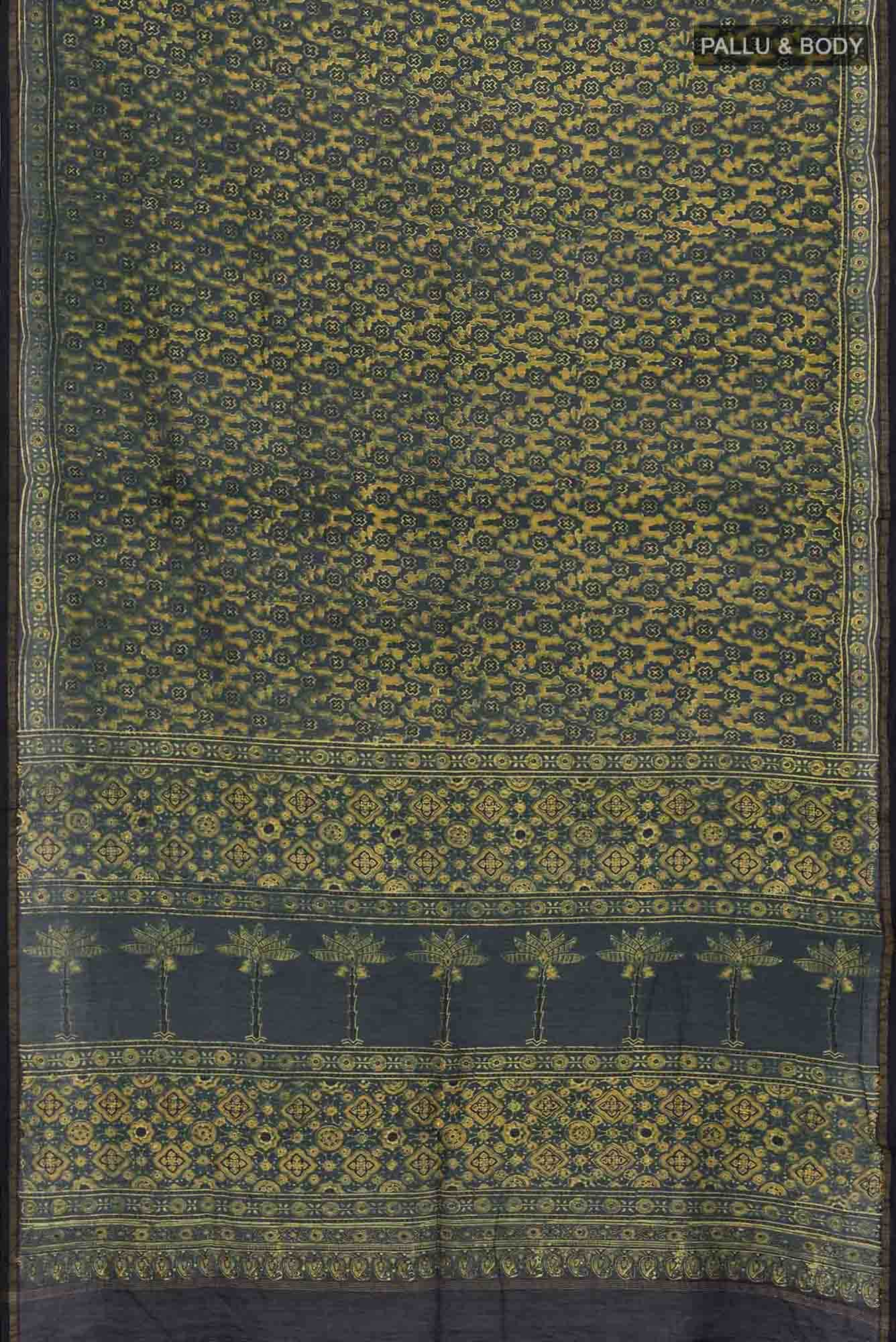 Green Chanderi Silk Cotton Saree