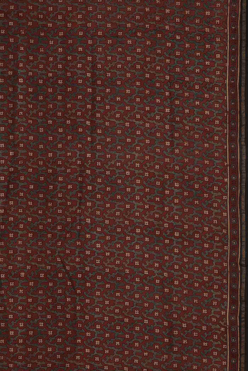 Rust Chanderi Silk Cotton Saree
