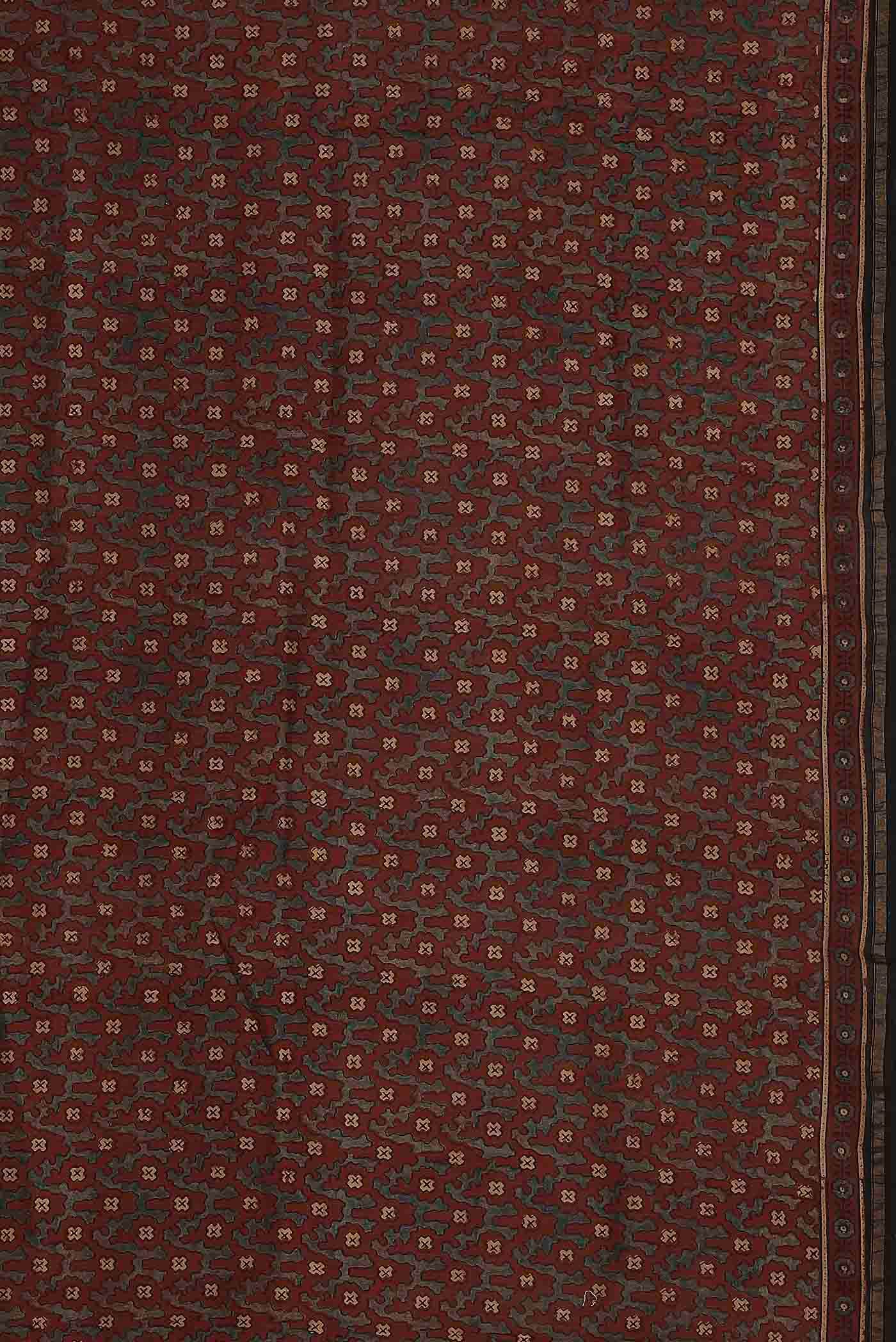Rust Chanderi Silk Cotton Saree