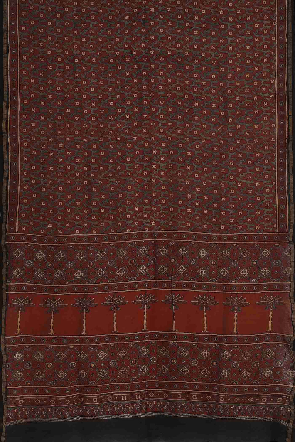 Rust Chanderi Silk Cotton Saree