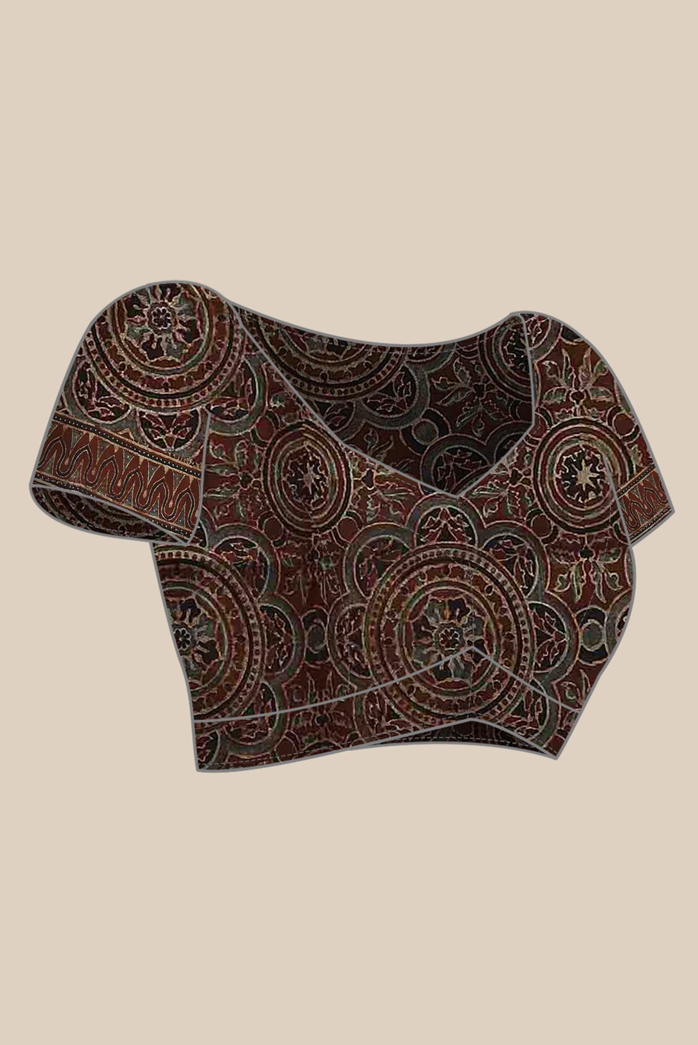 Rust Chanderi Silk Cotton Saree