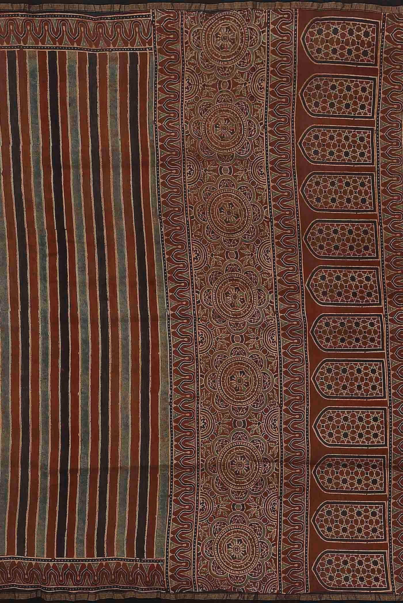 Rust Chanderi Silk Cotton Saree