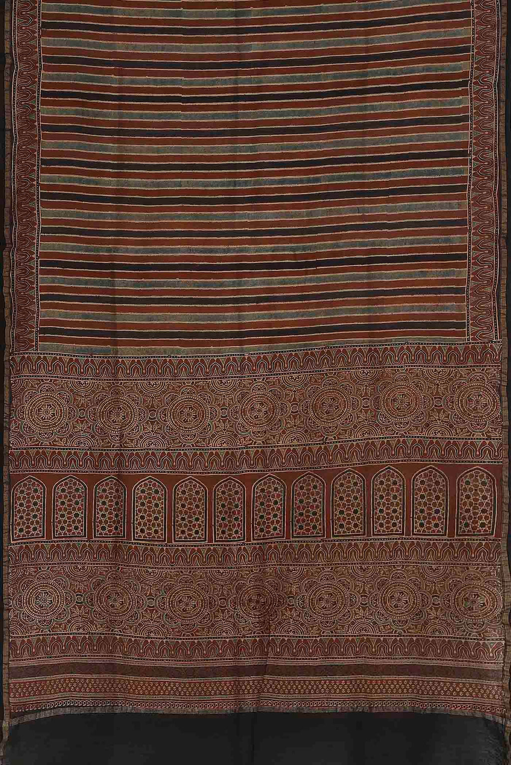Rust Chanderi Silk Cotton Saree