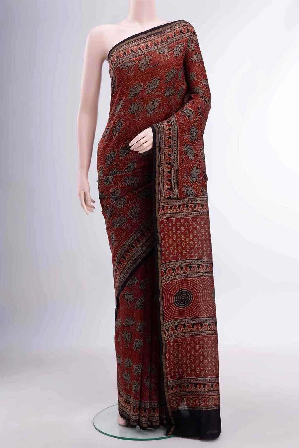 Maroon Chanderi Silk Cotton Saree