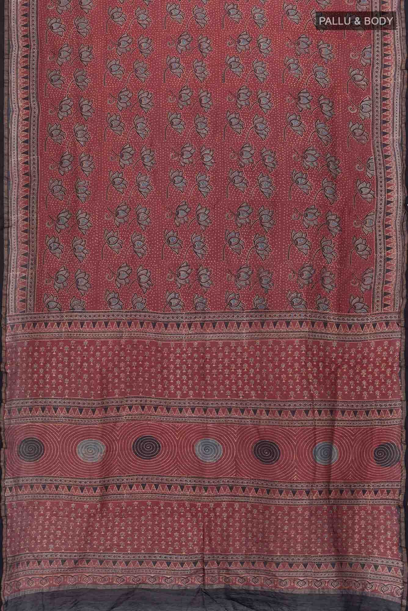 Maroon Chanderi Silk Cotton Saree