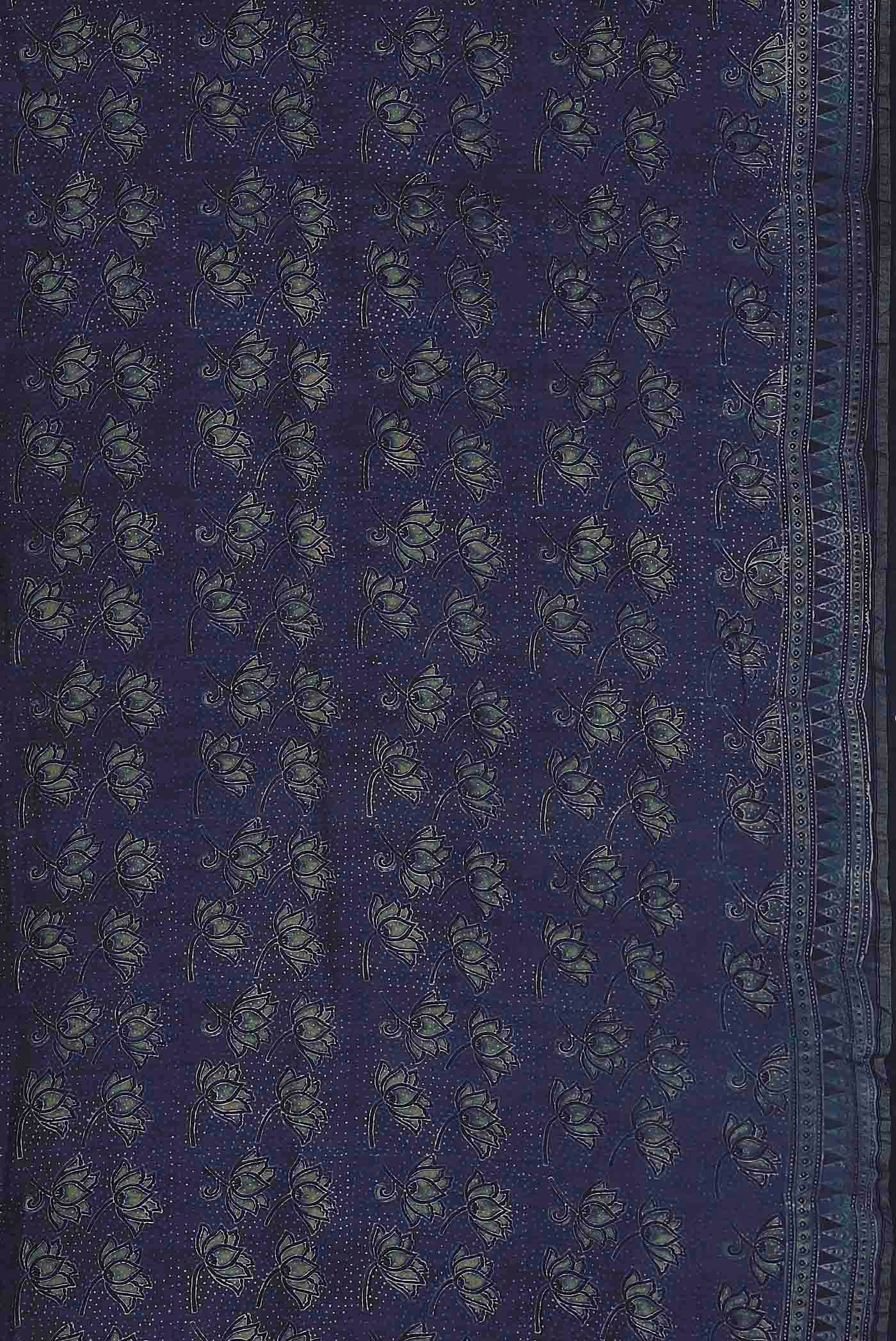 Blue Chanderi Silk Cotton Saree