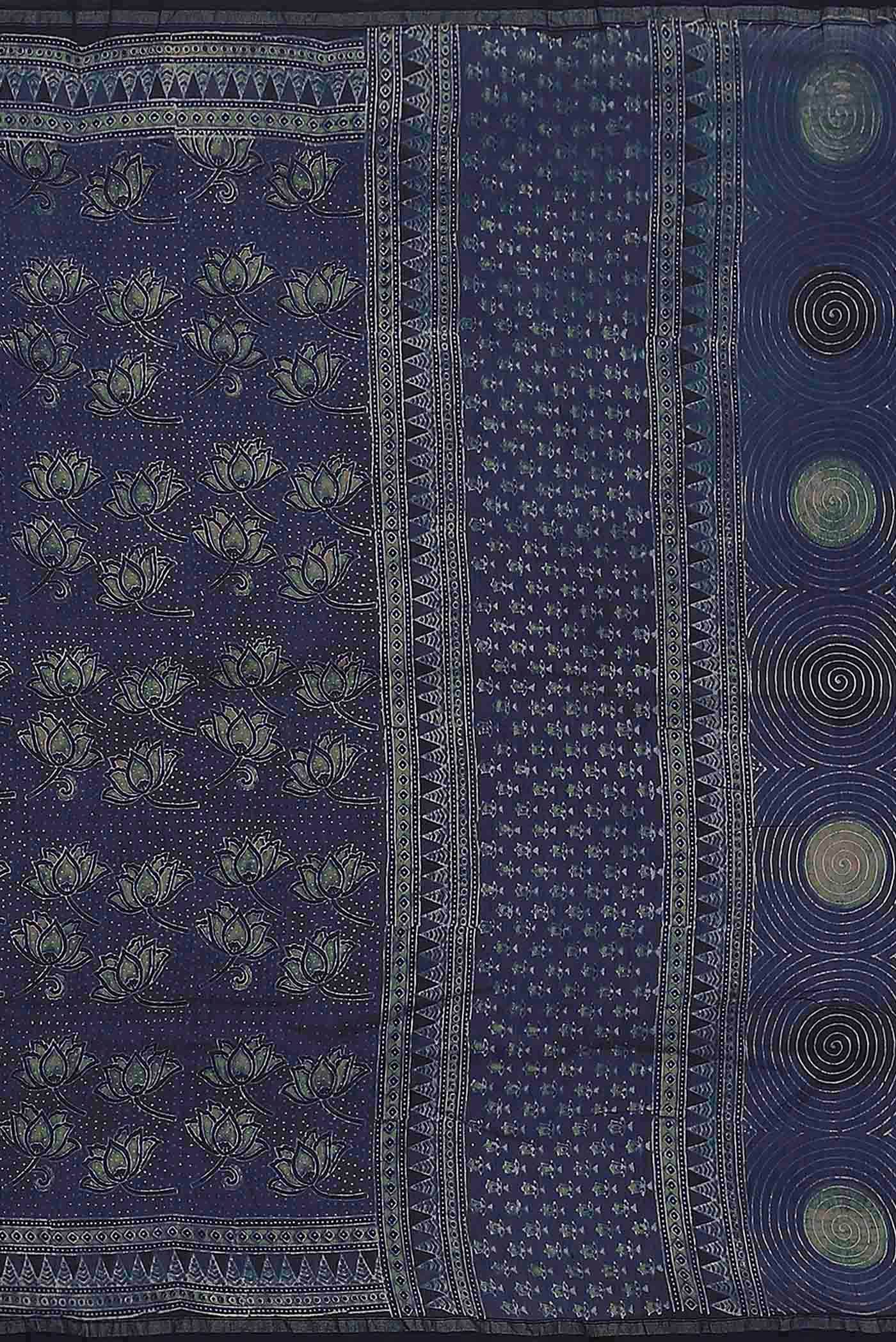 Blue Chanderi Silk Cotton Saree