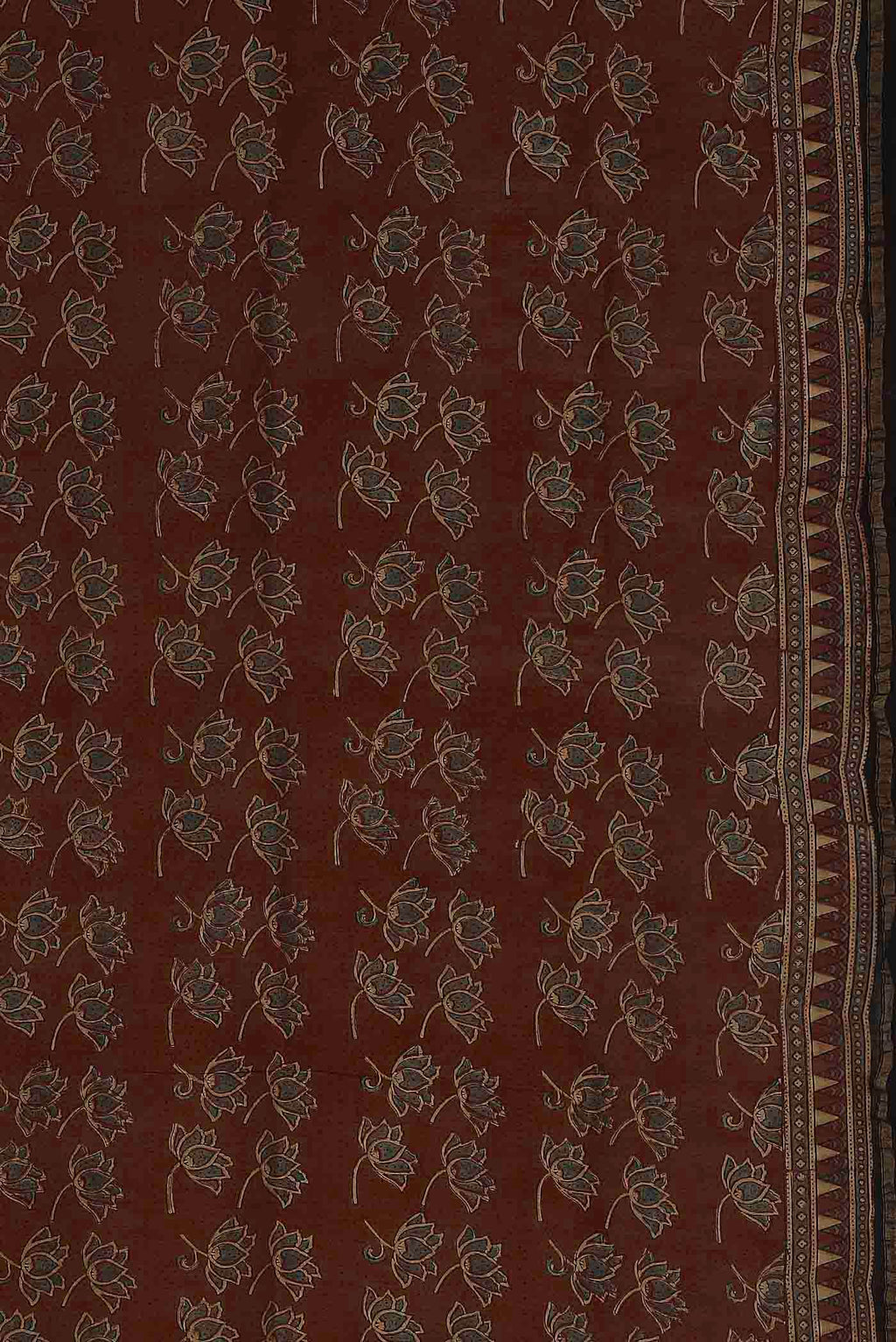 Rust Chanderi Silk Cotton Saree