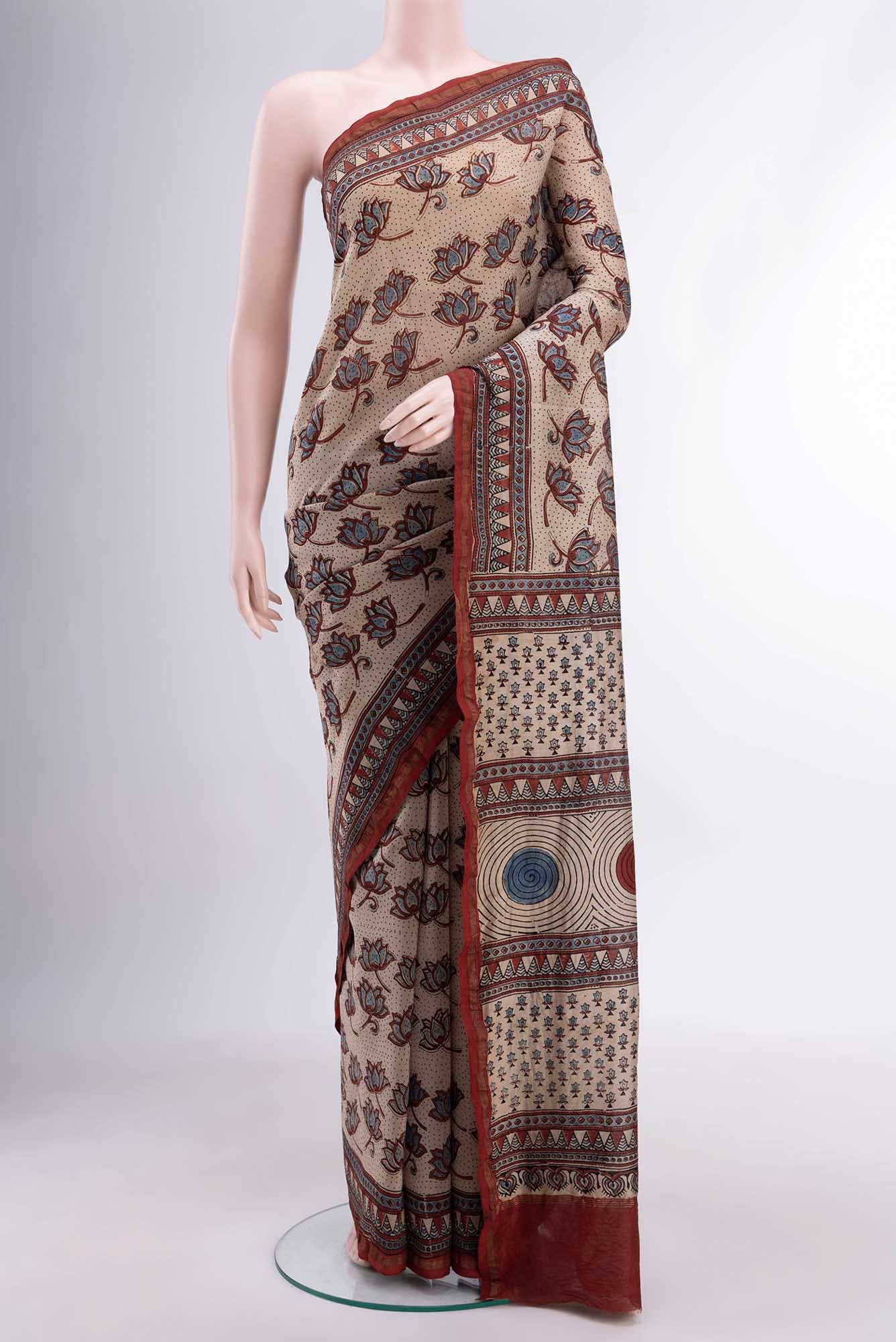 Off White Chanderi Silk Cotton Saree