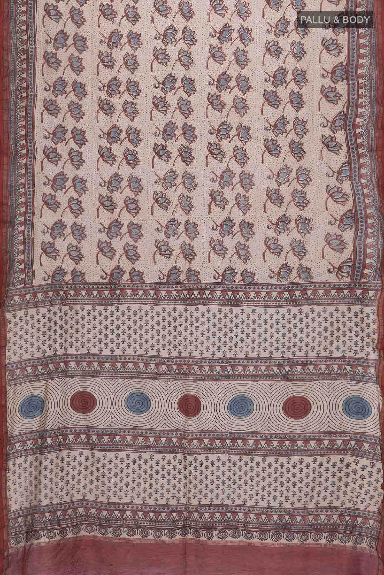 Off White Chanderi Silk Cotton Saree