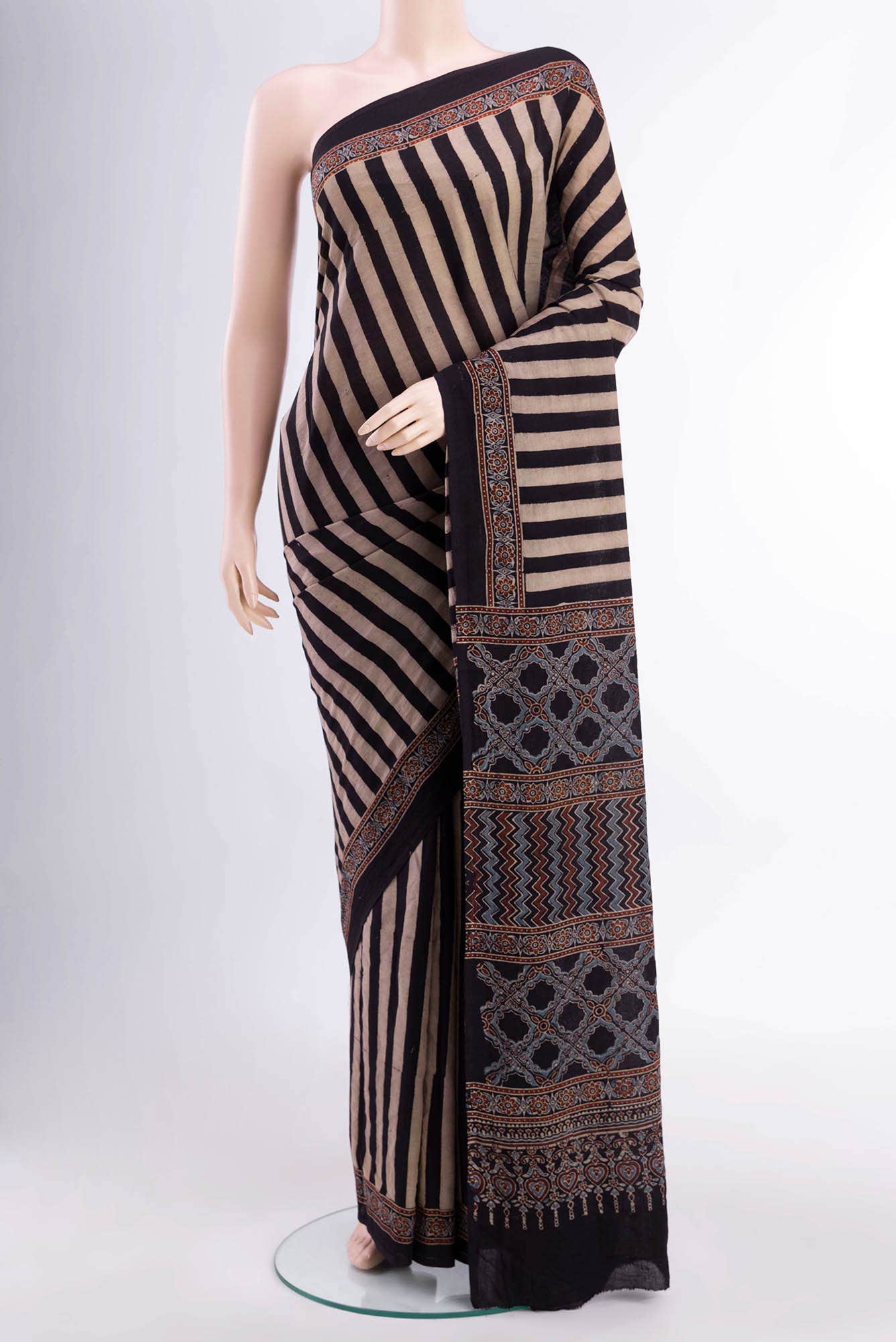 Black Cotton Saree