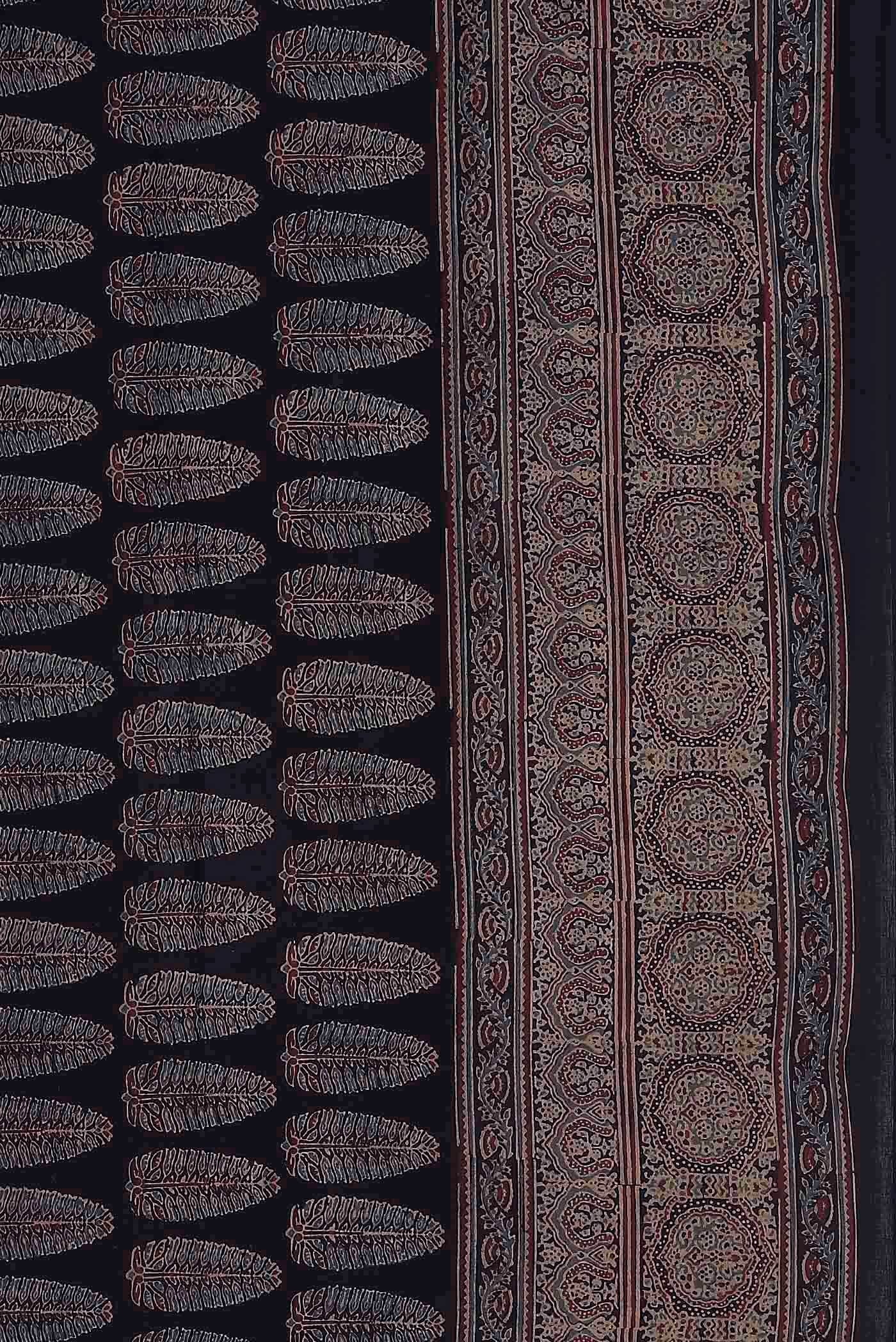 Grey Printed Cotton Saree