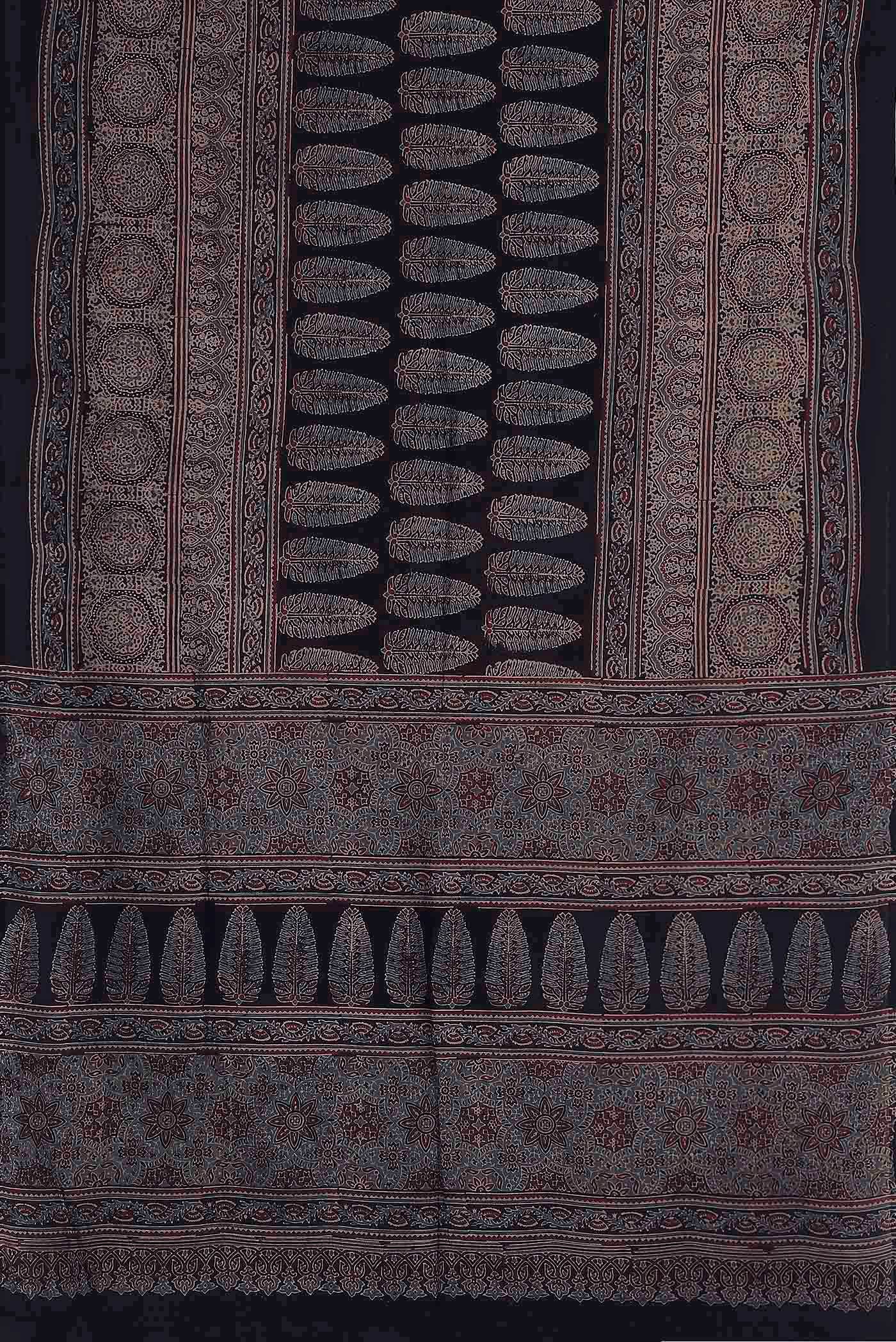 Grey Printed Cotton Saree