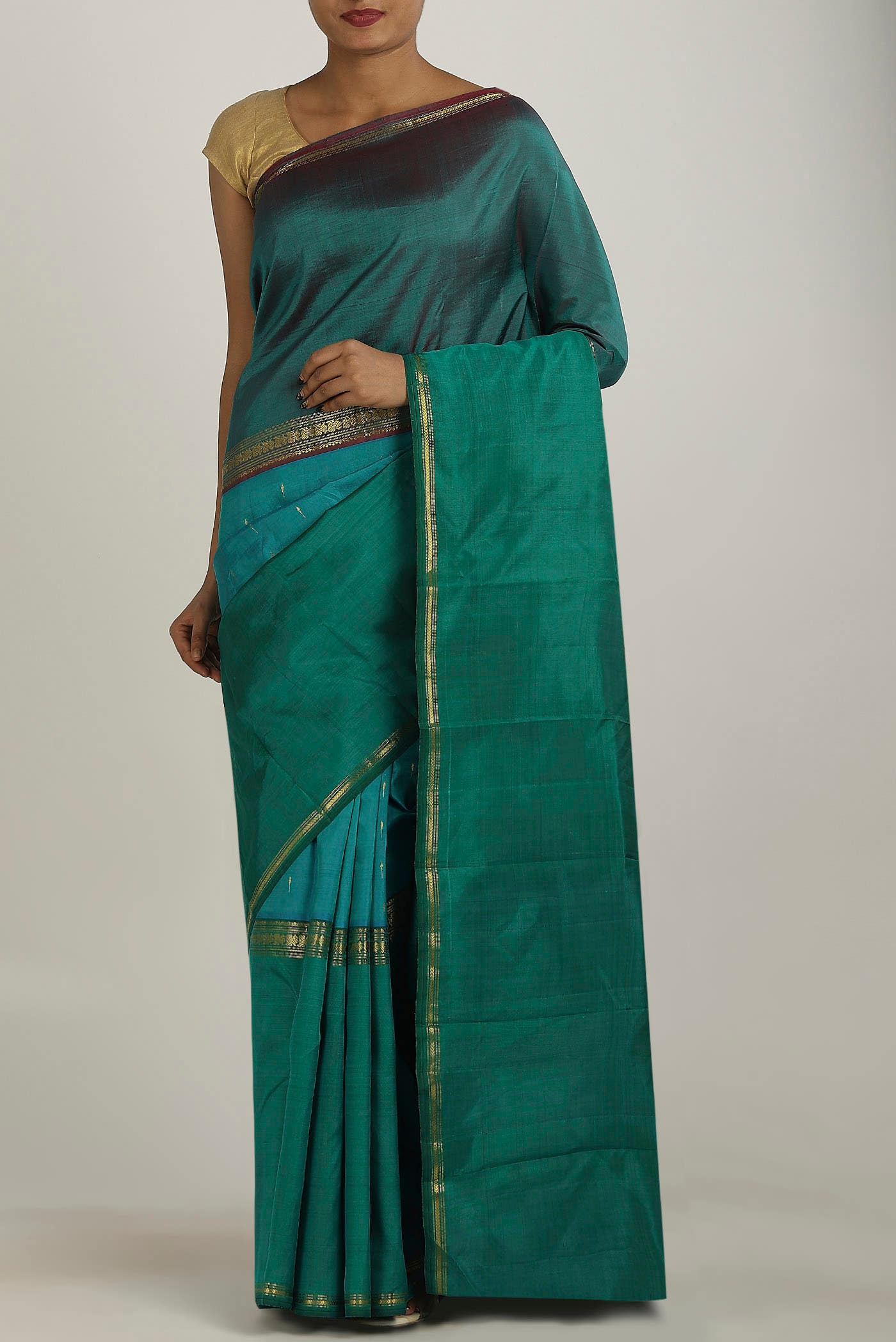 Blue Kanchipuram Silk Saree