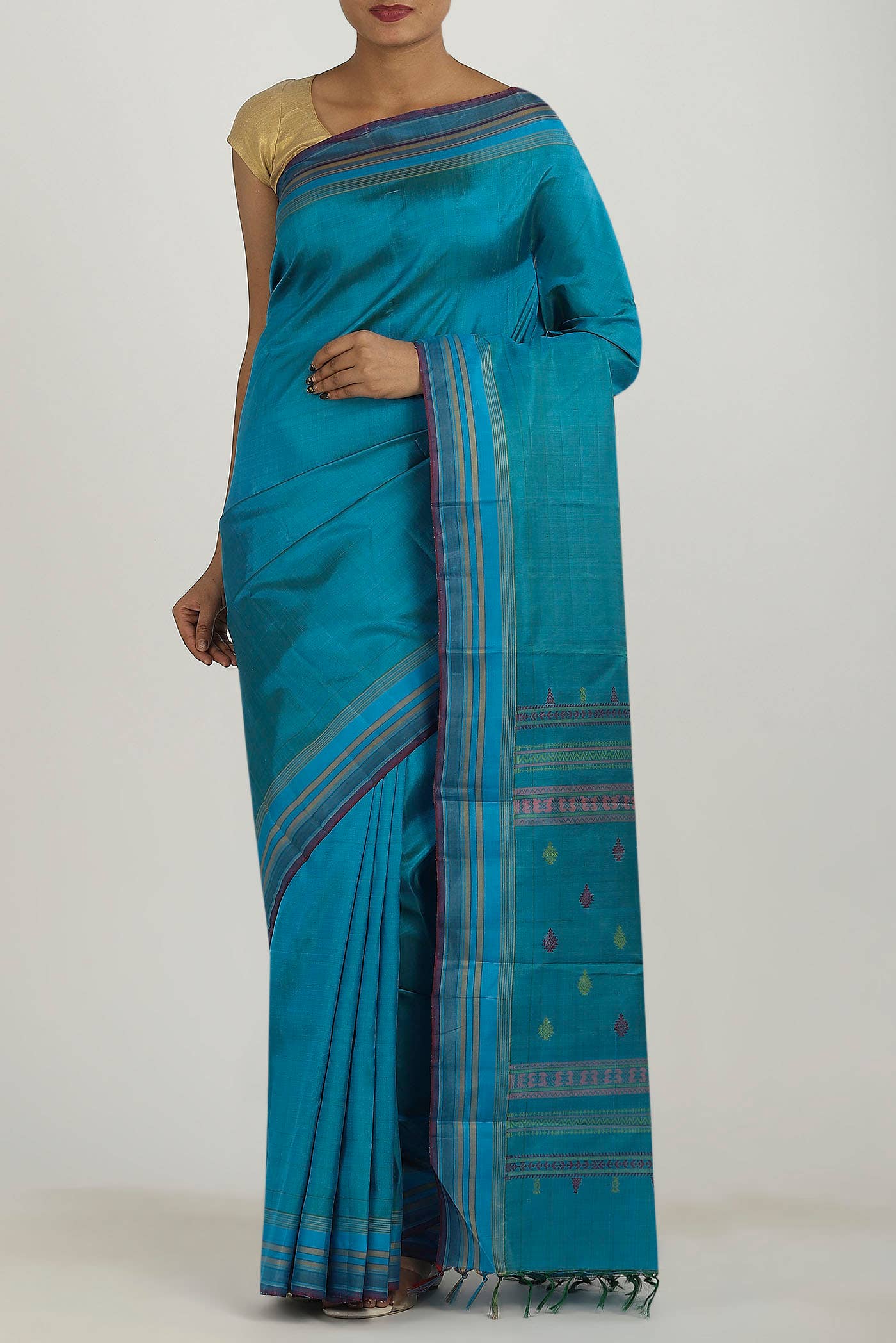 Blue Kanchipuram Silk Saree