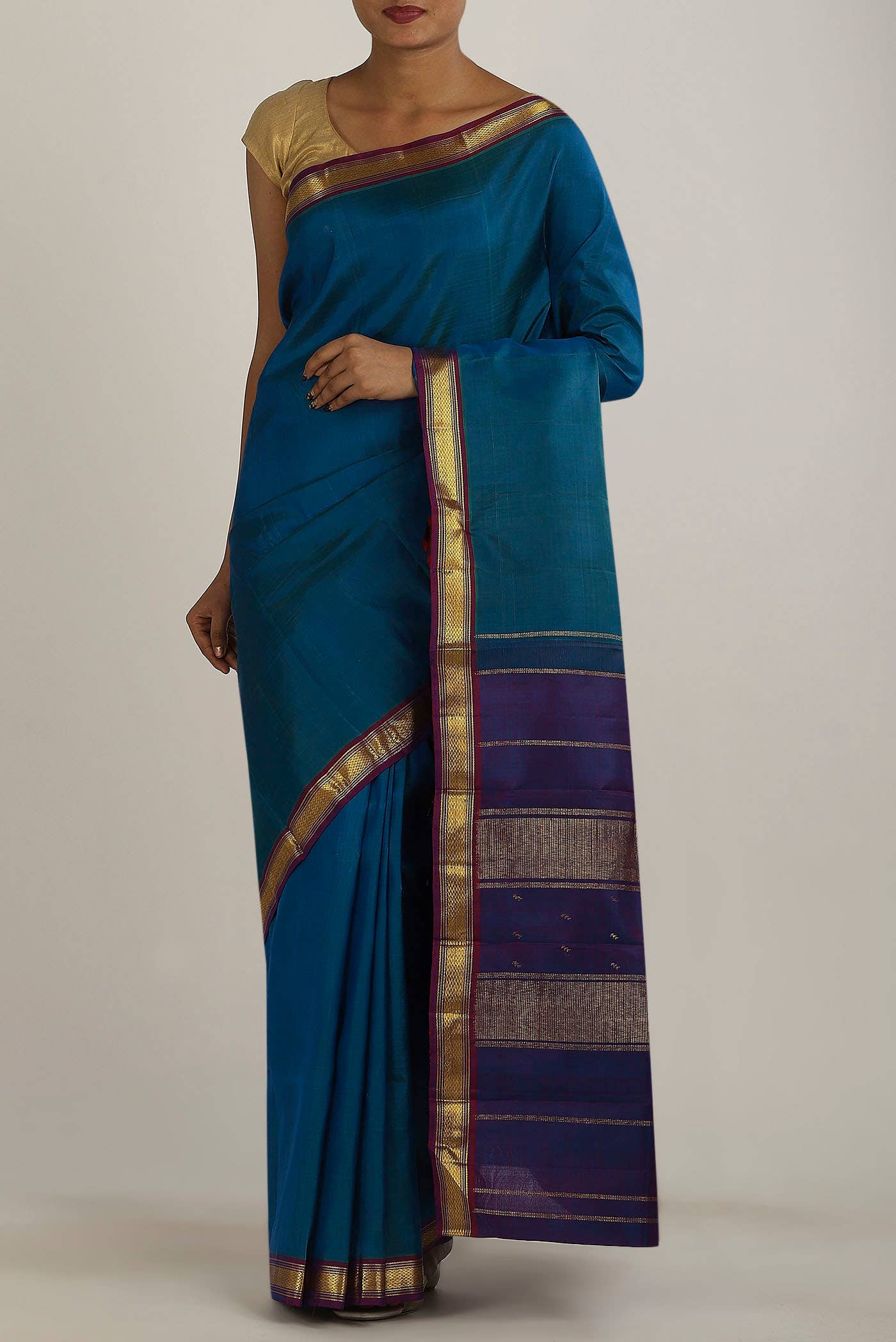Blue Kanchipuram Silk Saree