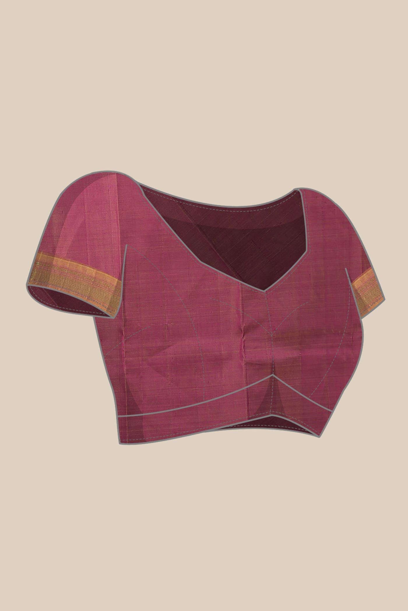 Dark Pink Kanchipuram Silk Saree