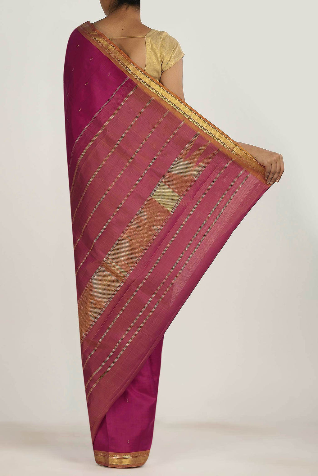 Dark Pink Kanchipuram Silk Saree