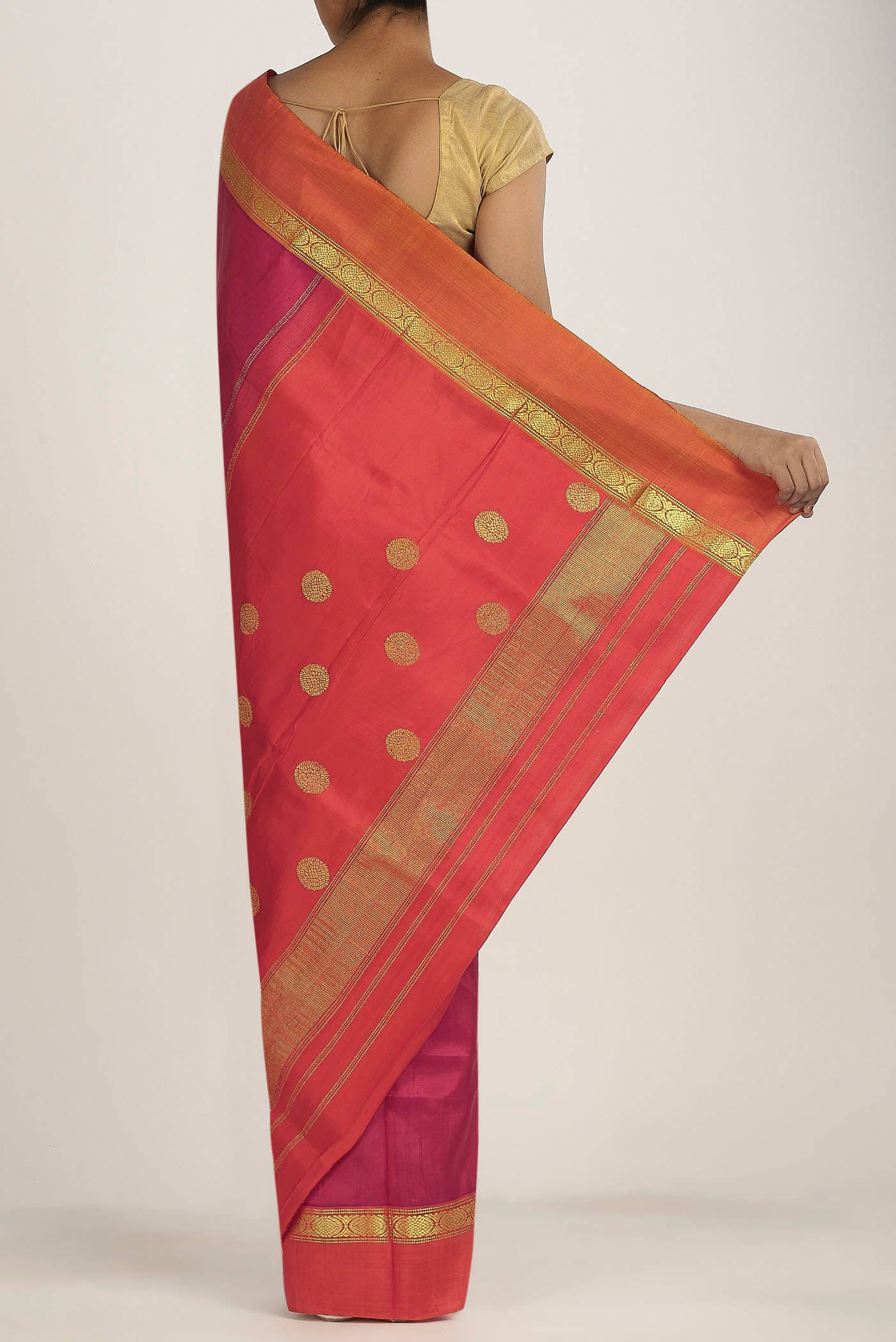 Dark Pink Kanchipuram Silk Saree