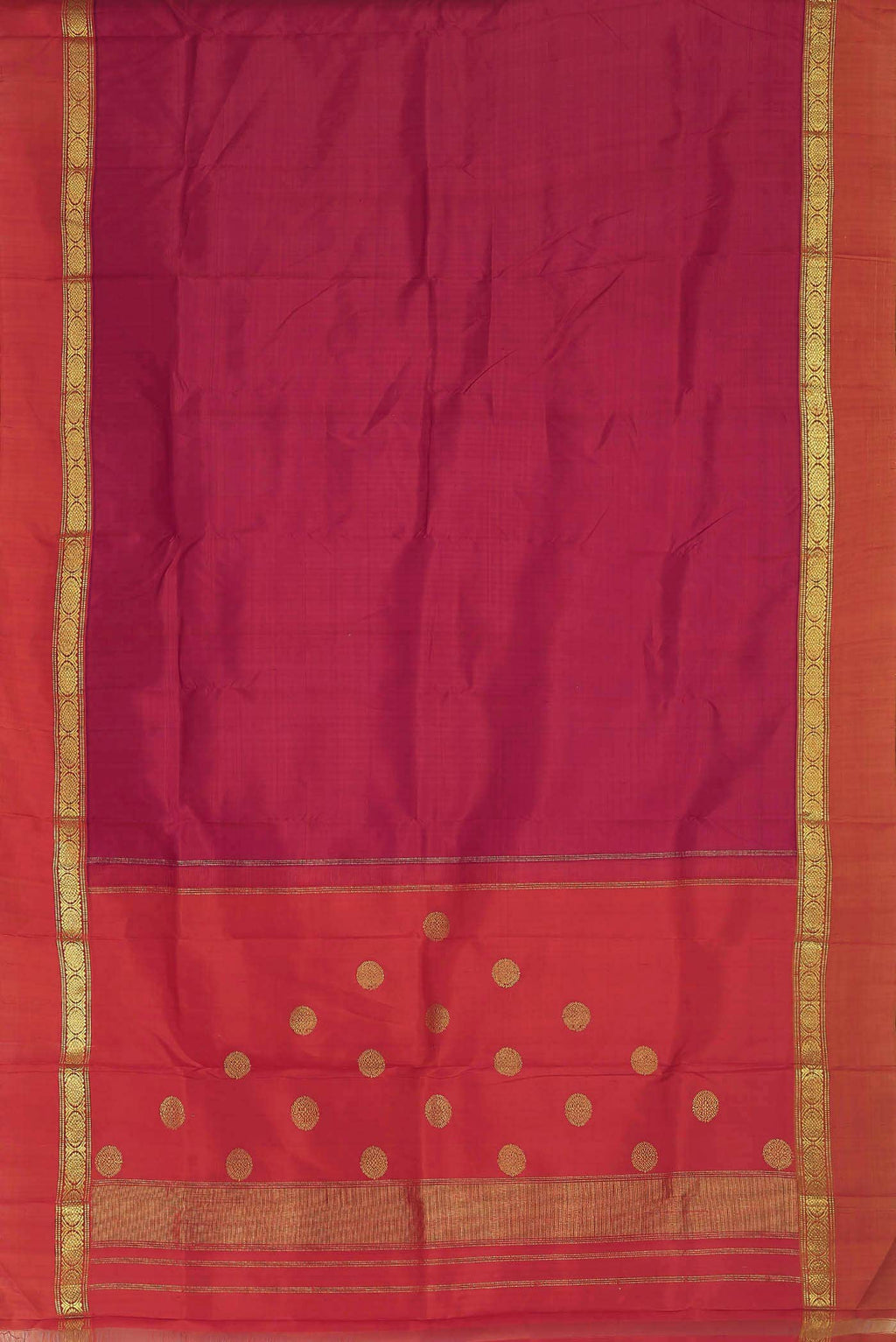 Dark Pink Kanchipuram Silk Saree