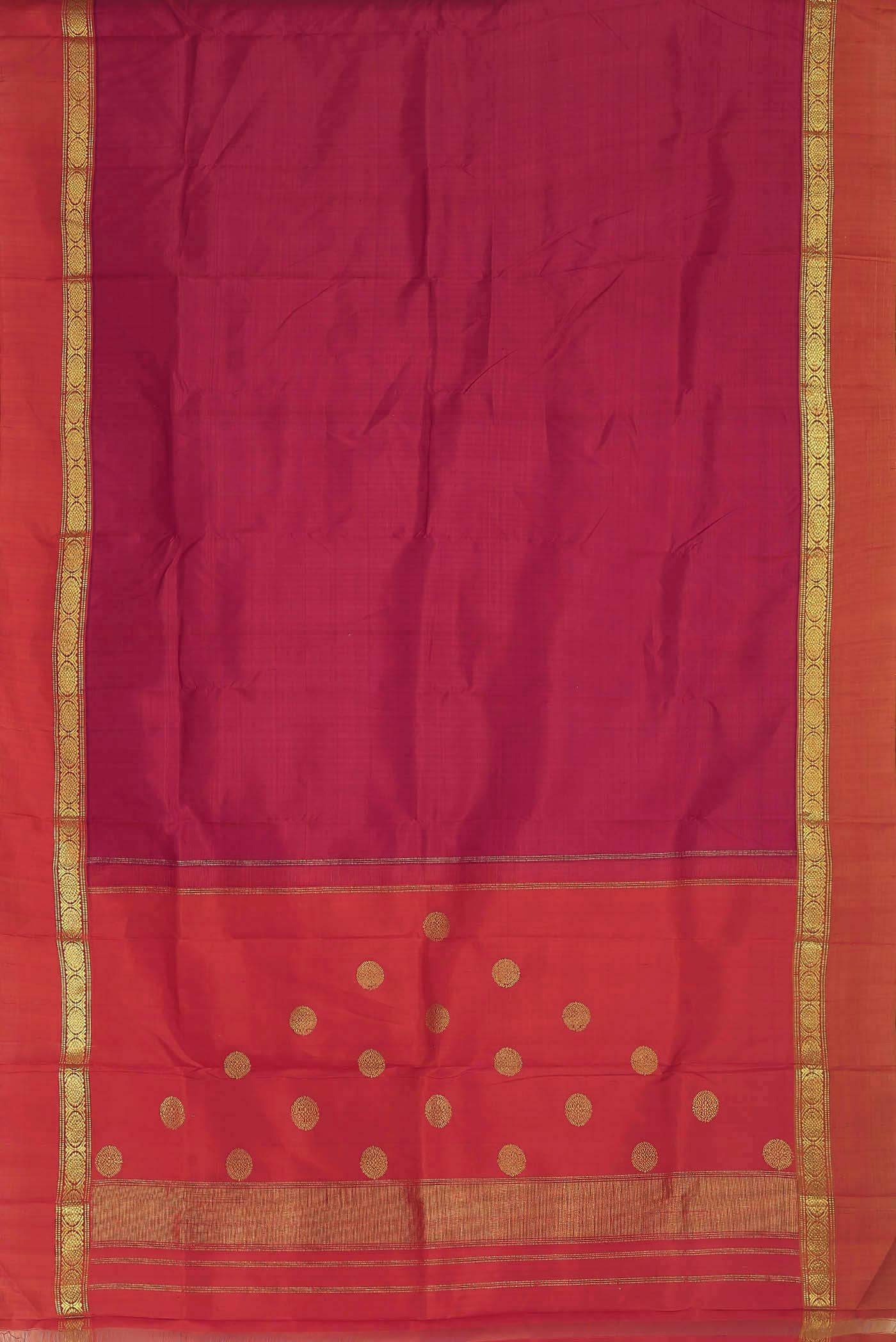 Dark Pink Kanchipuram Silk Saree