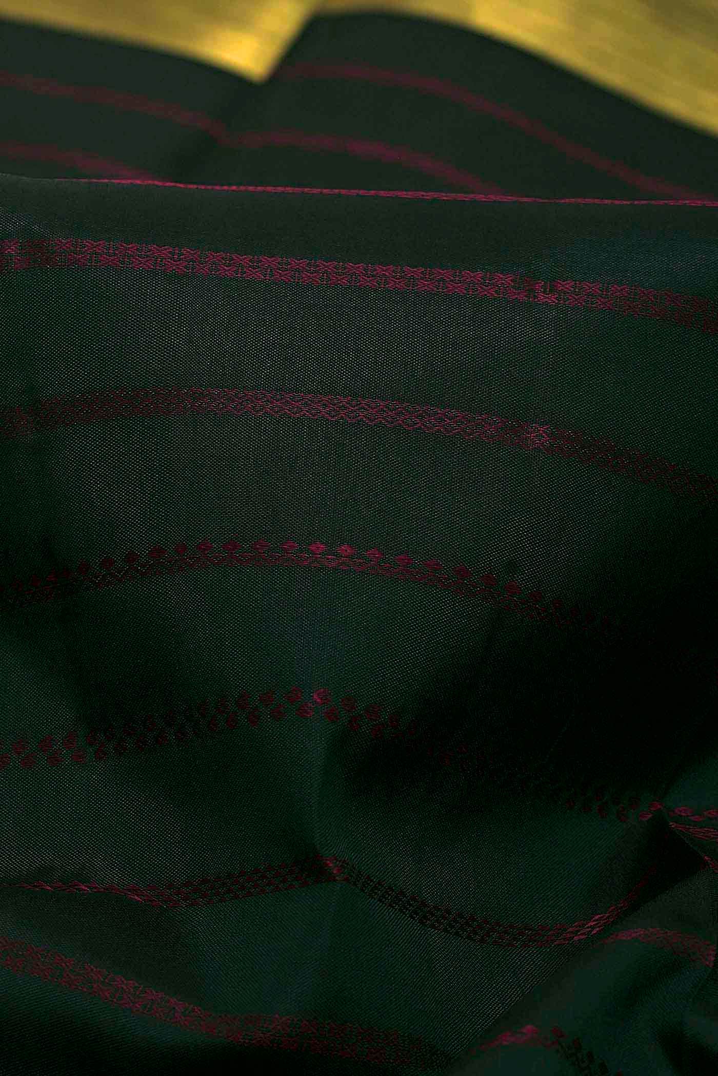 Bottle Green Kanchipuram Silk Saree