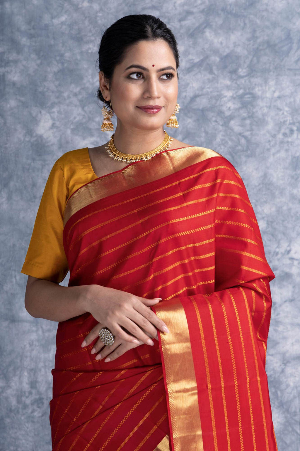 Pure Silk Pure Zari Deep Red Kanchipuram Saree