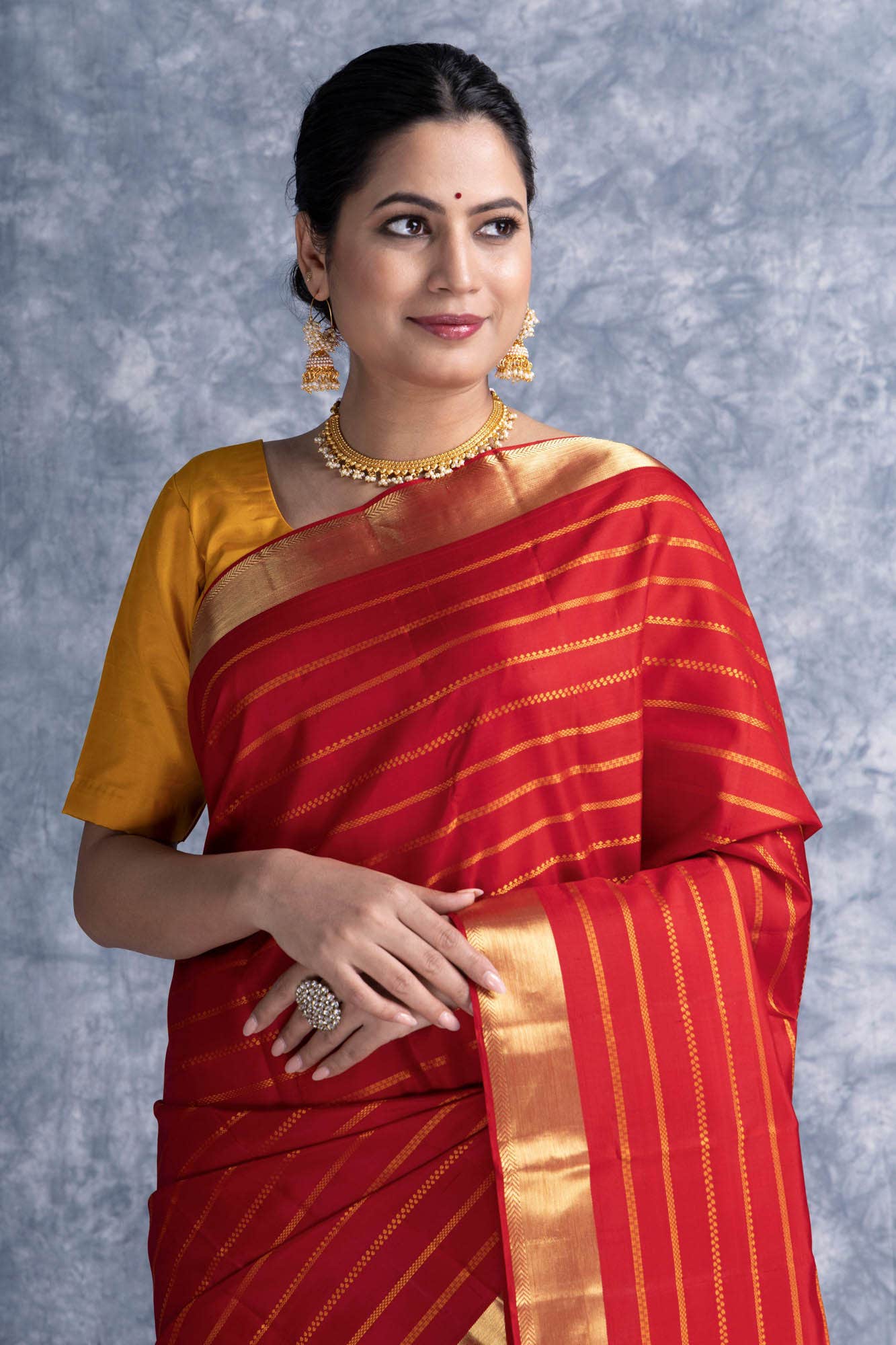 Pure Silk Pure Zari Deep Red Kanchipuram Saree
