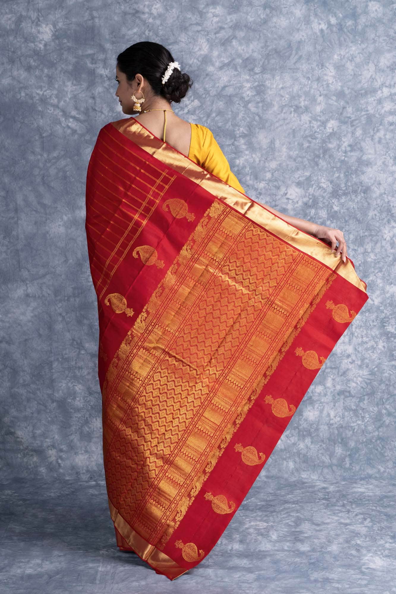 Pure Silk Pure Zari Deep Red Kanchipuram Saree