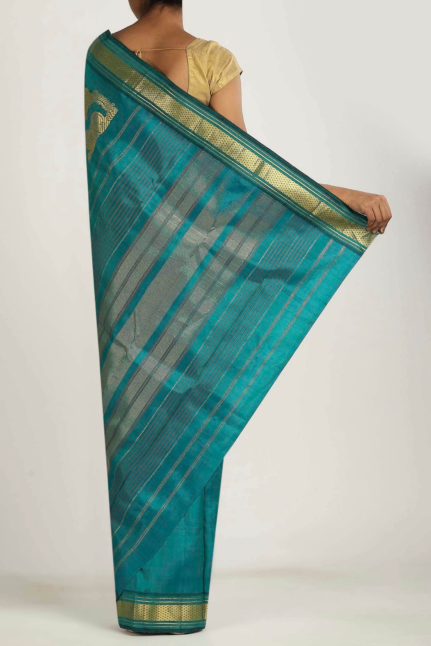 Blue Kanchipuram Silk Saree