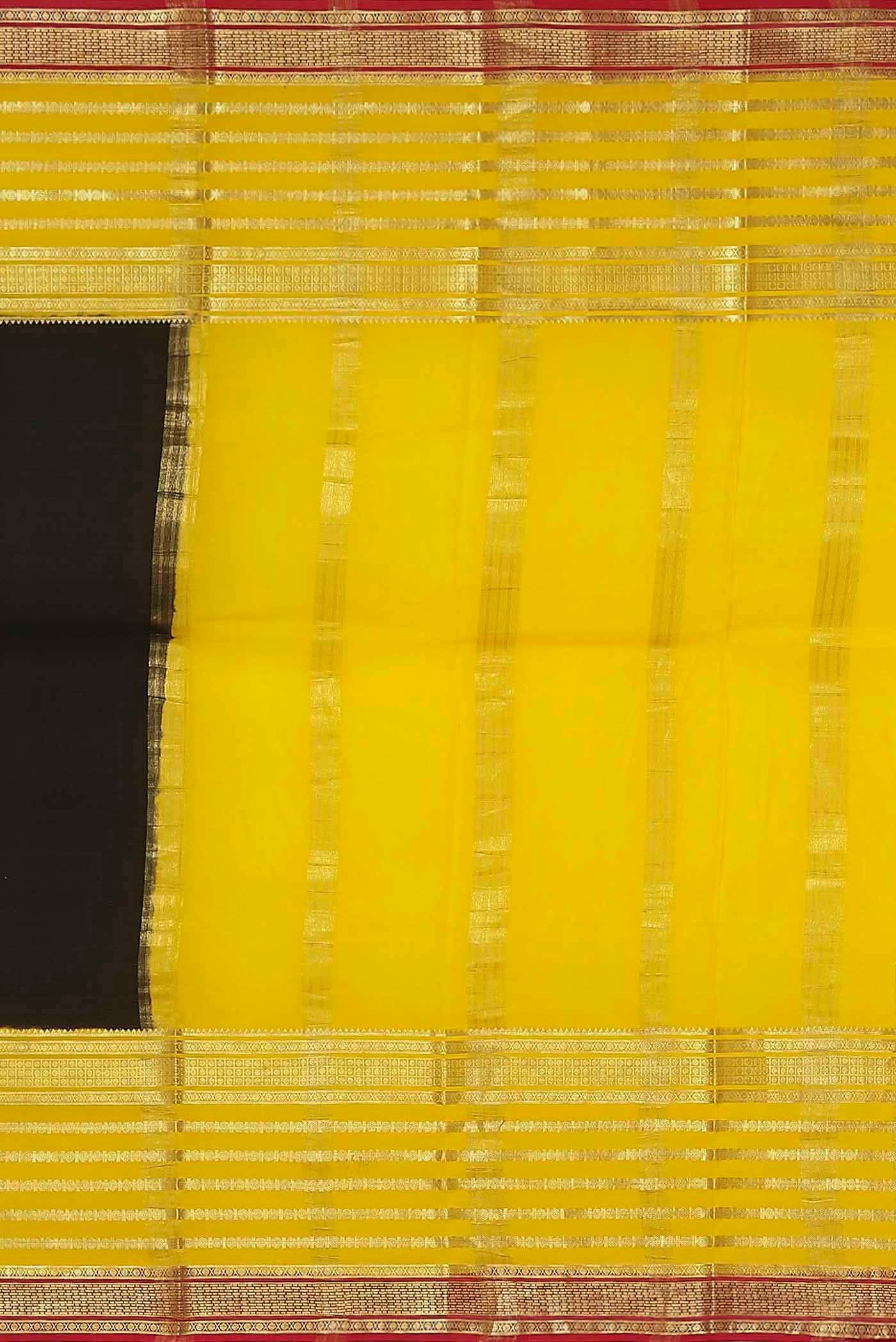 Black Mysore Crepe Saree