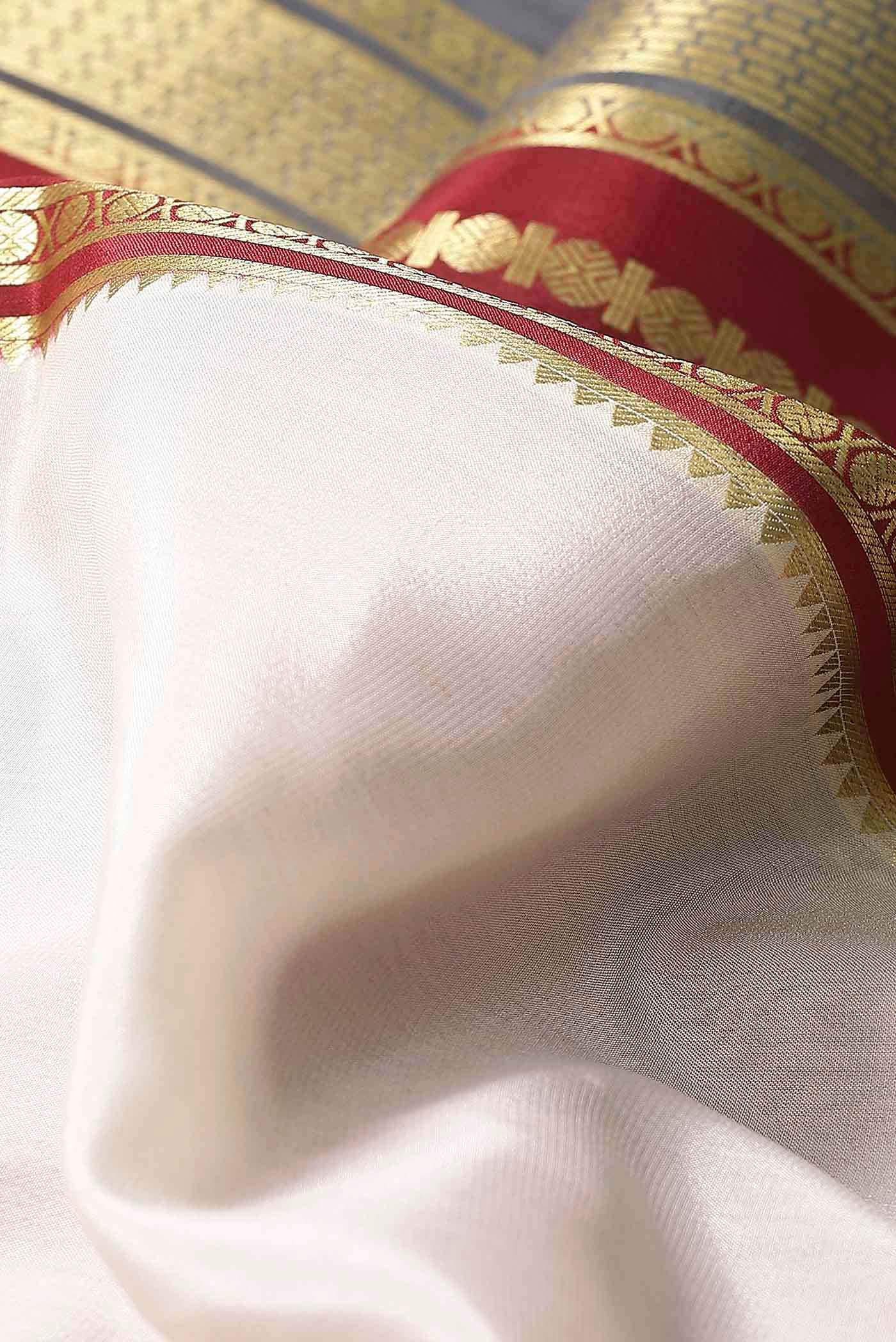 Cream Mysore Crepe Saree