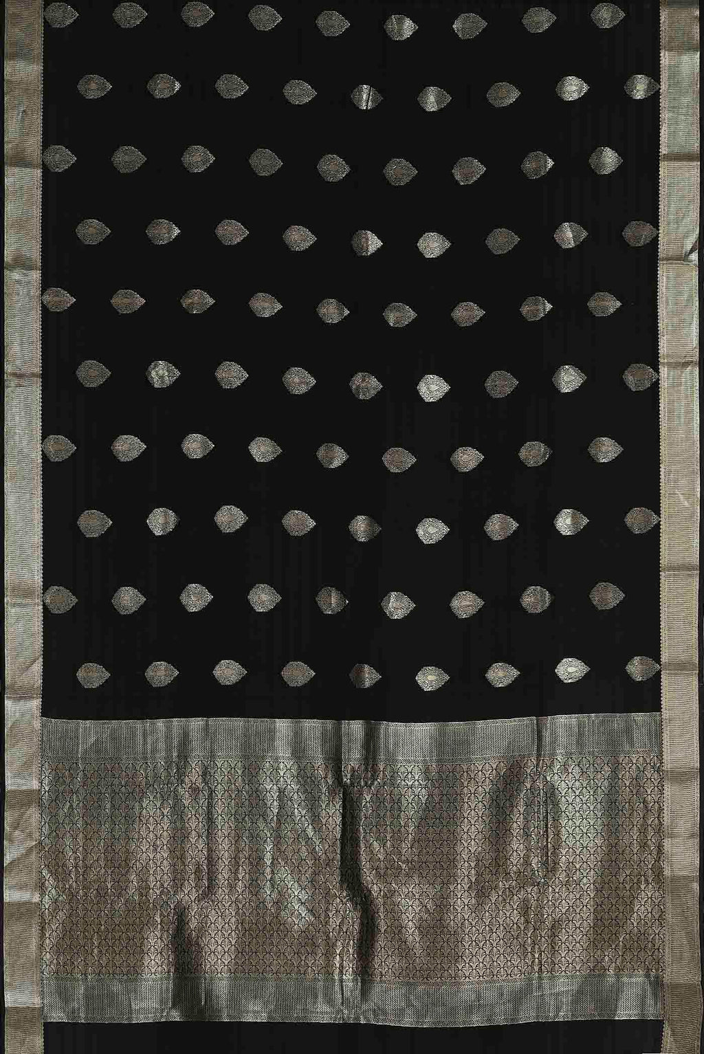 Black Mysore Crepe Saree