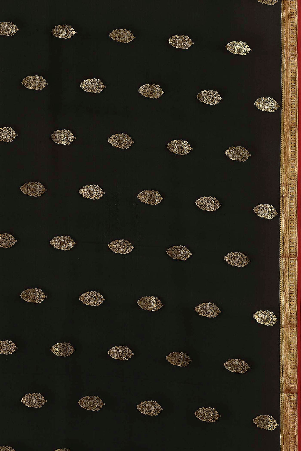Black Mysore Crepe Saree