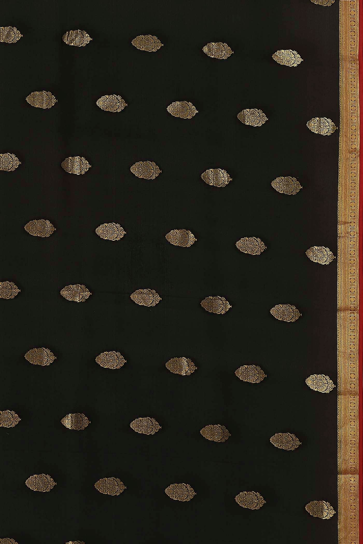 Black Mysore Crepe Saree