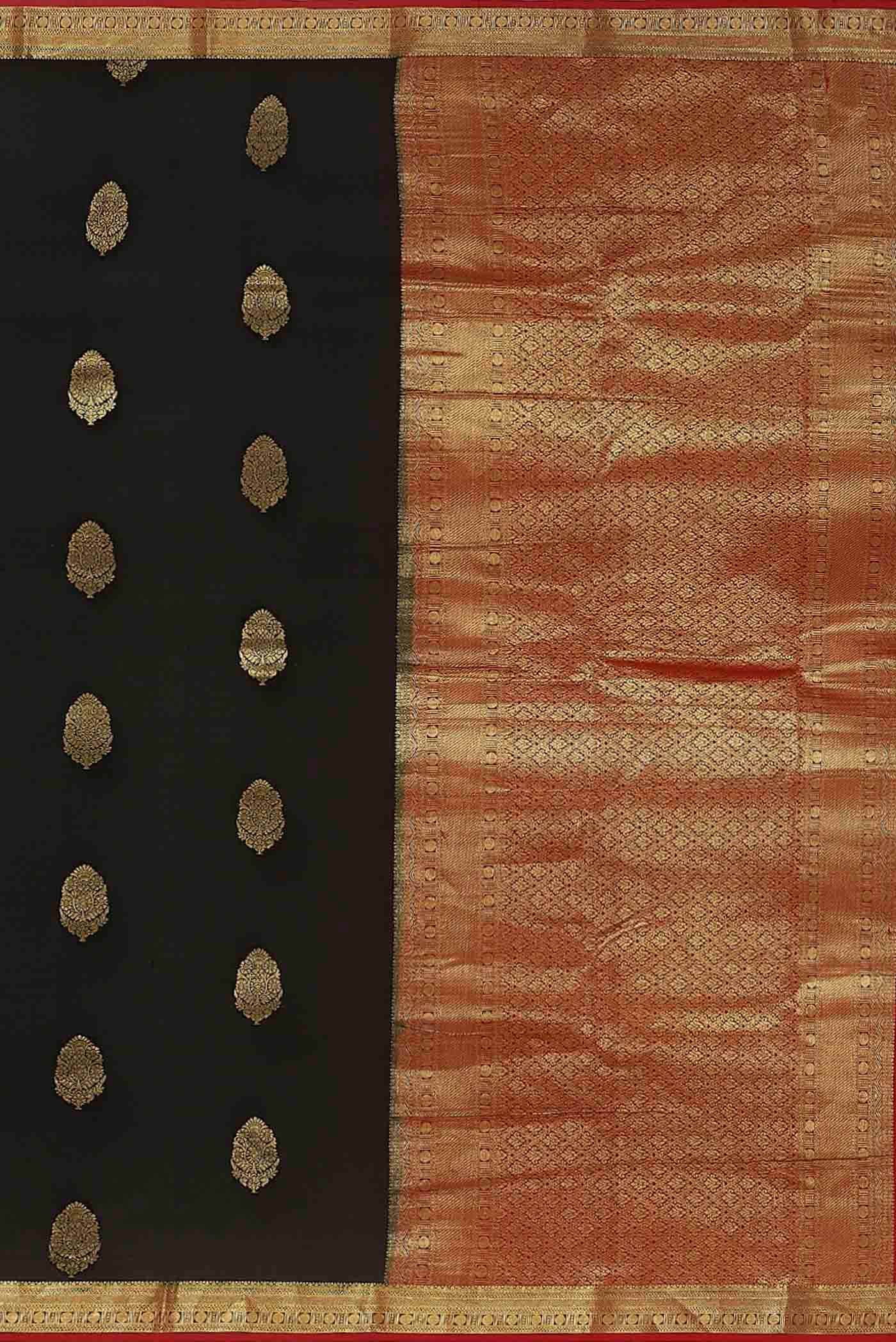 Black Mysore Crepe Saree
