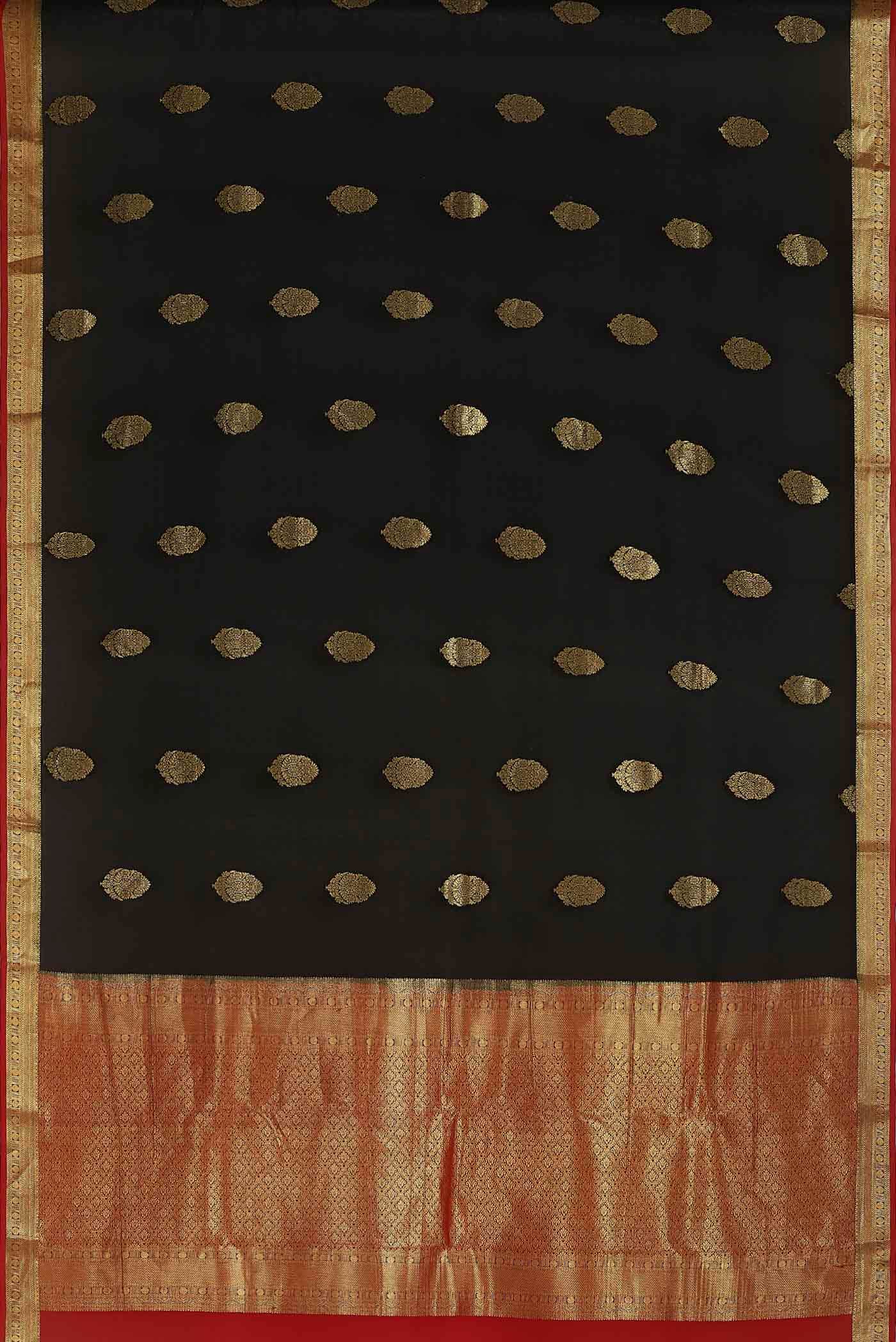 Black Mysore Crepe Saree