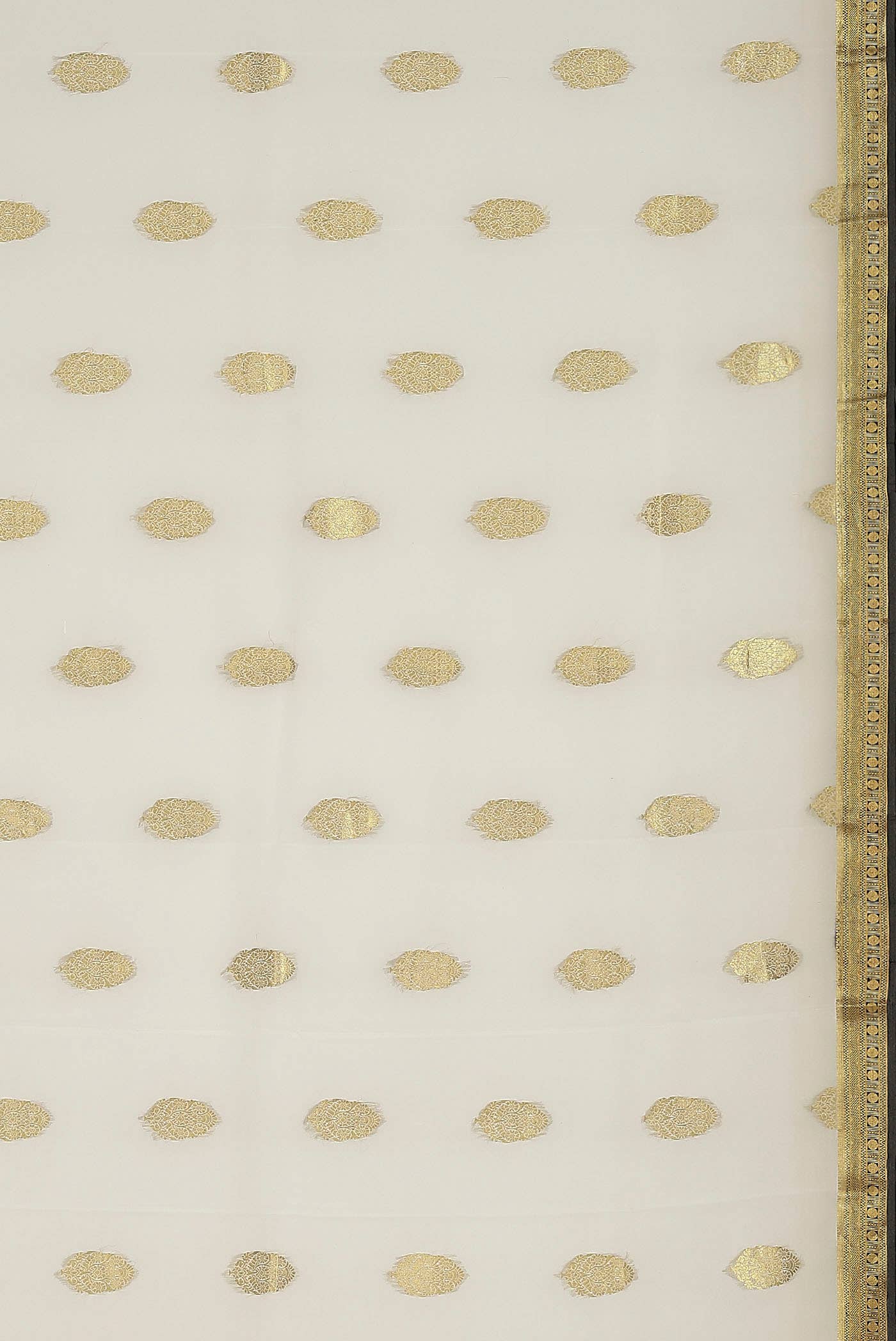 Cream Mysore Crepe Saree