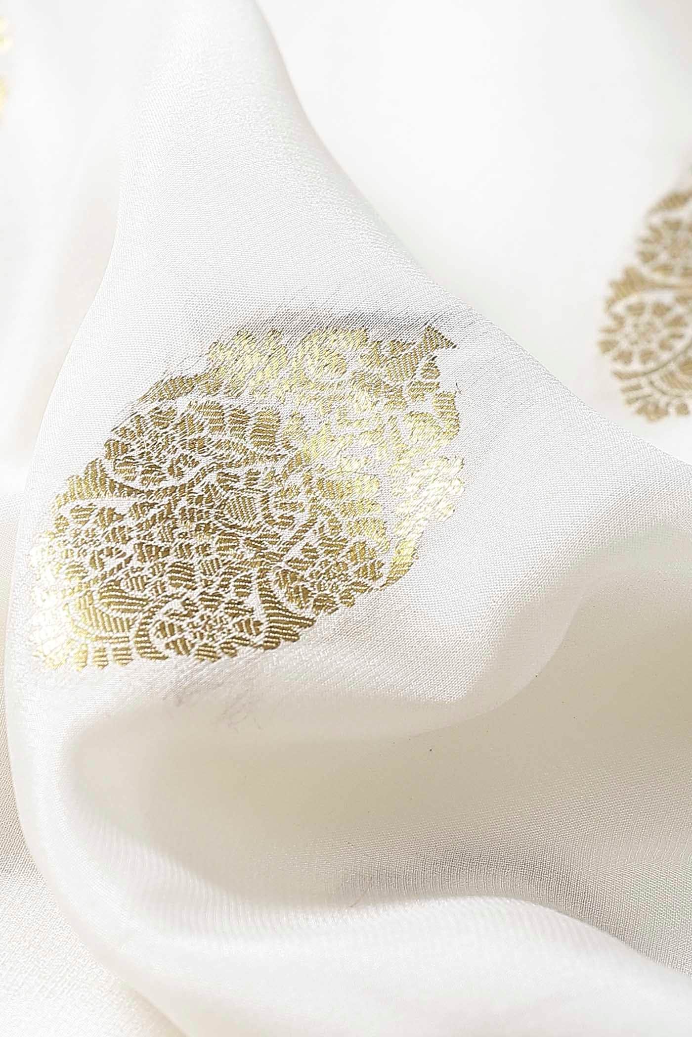 Cream Mysore Crepe Saree