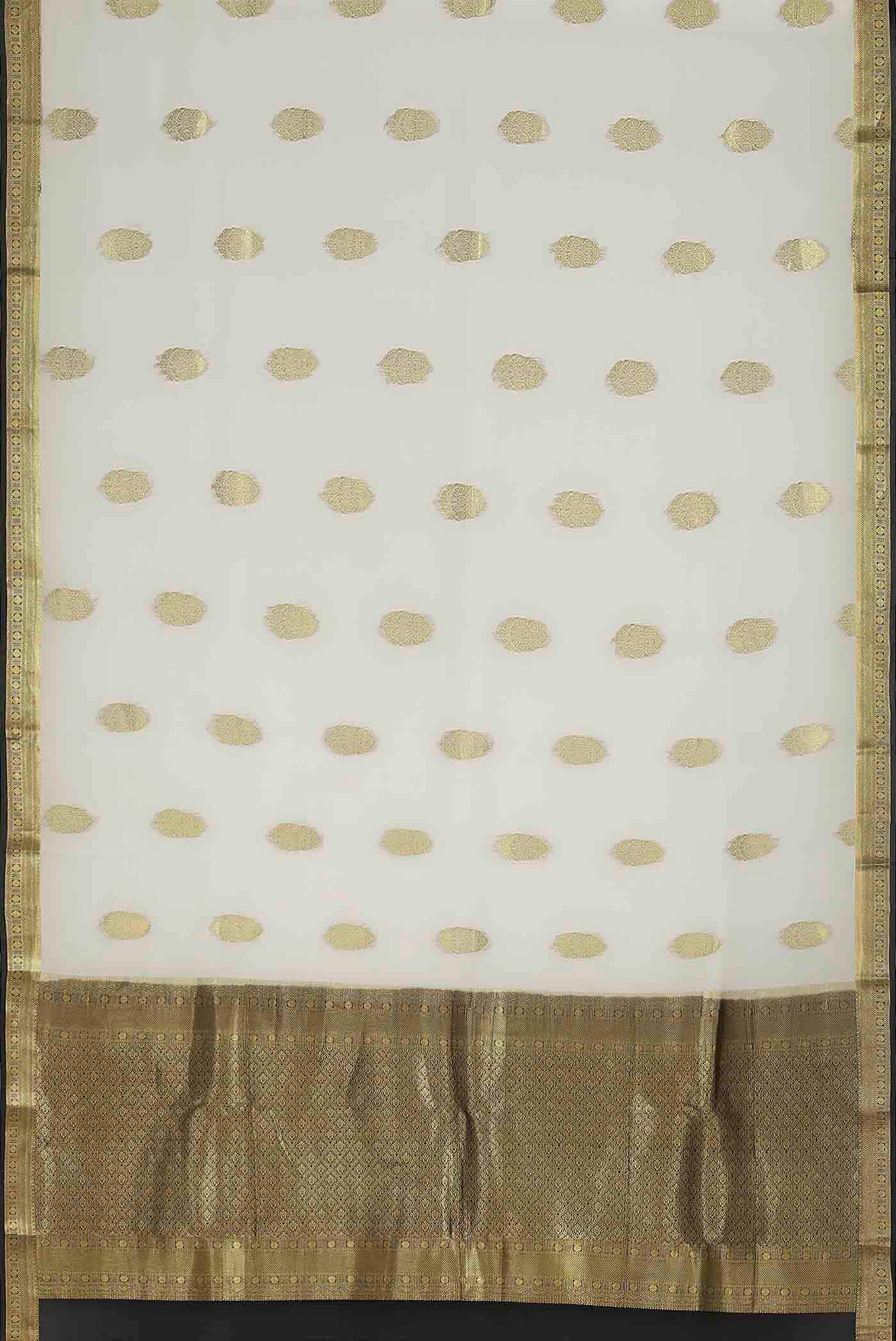 Cream Mysore Crepe Saree