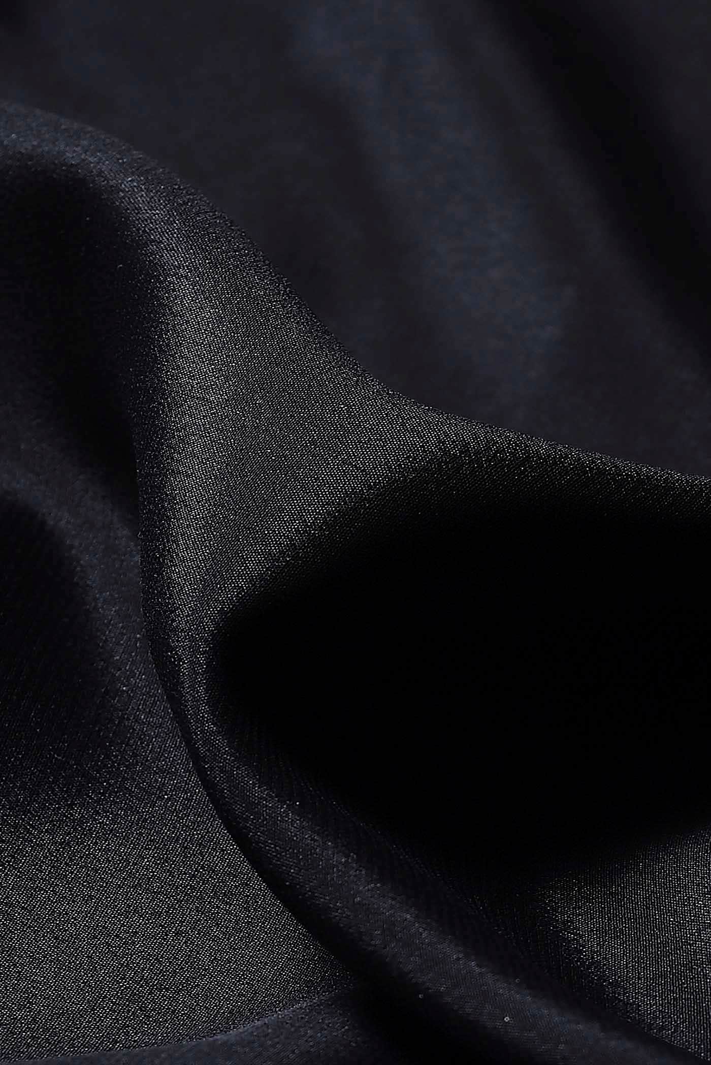 Black Mysore Crepe Saree