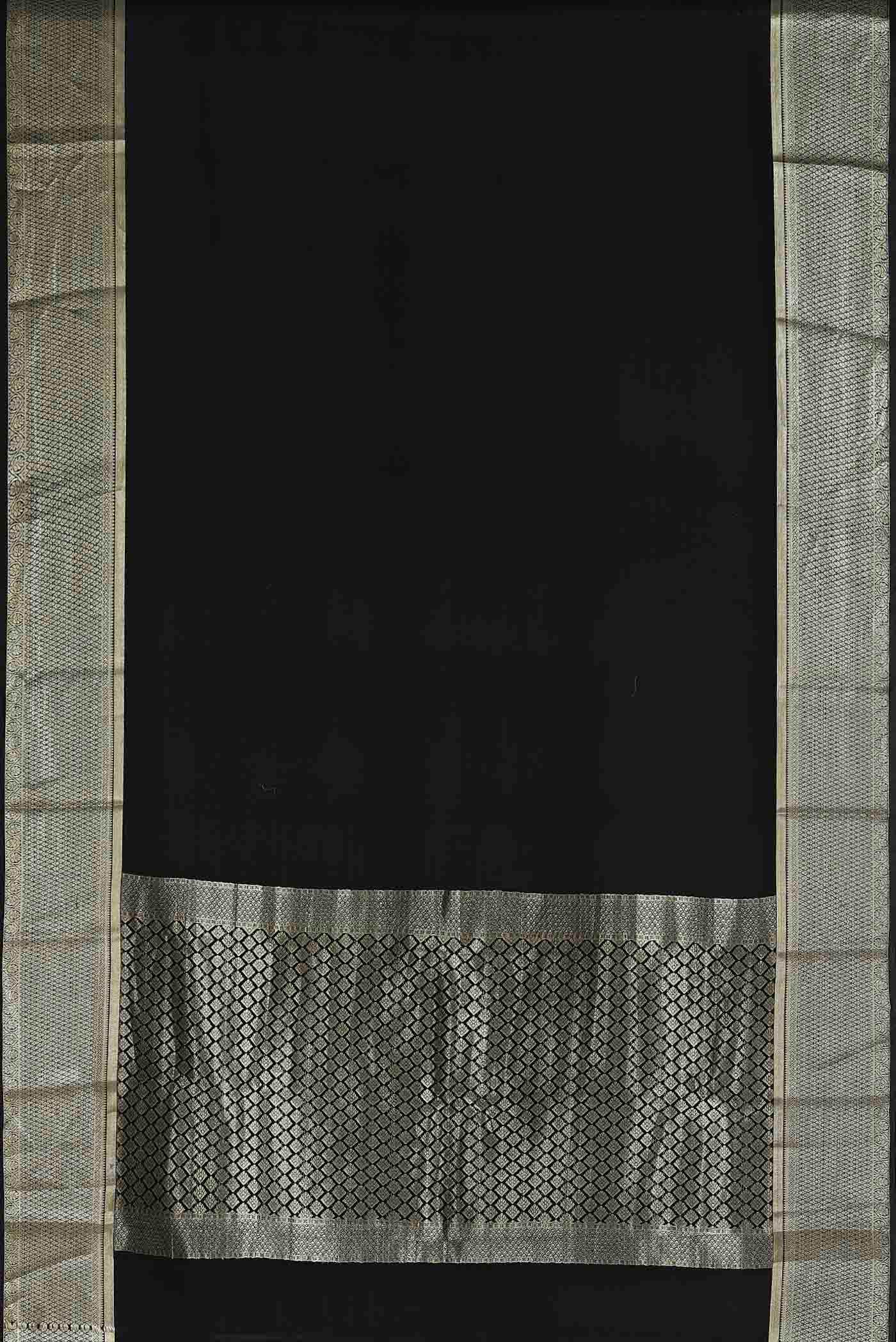Black Mysore Crepe Saree
