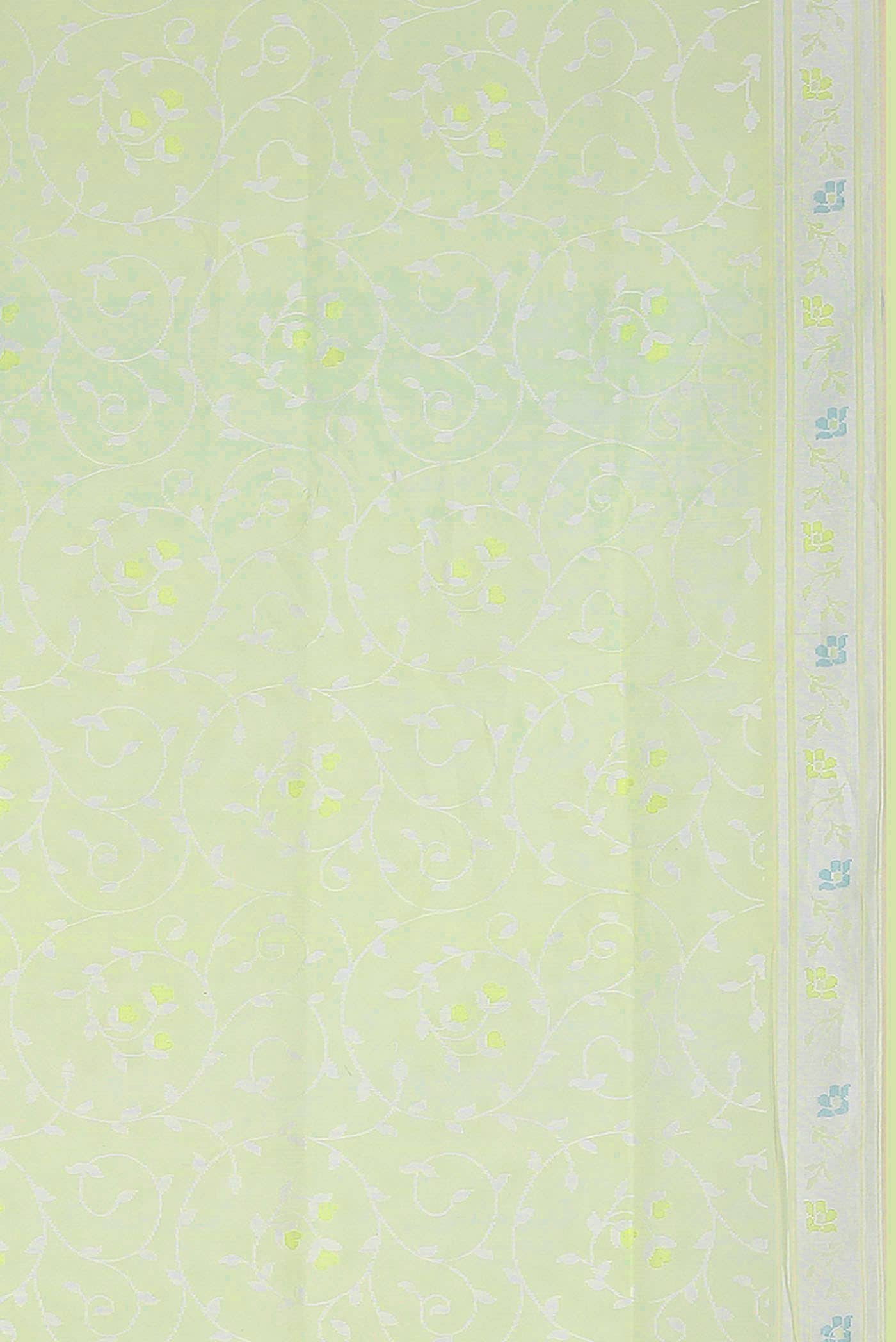 Green Banarasi Kora Silk Saree