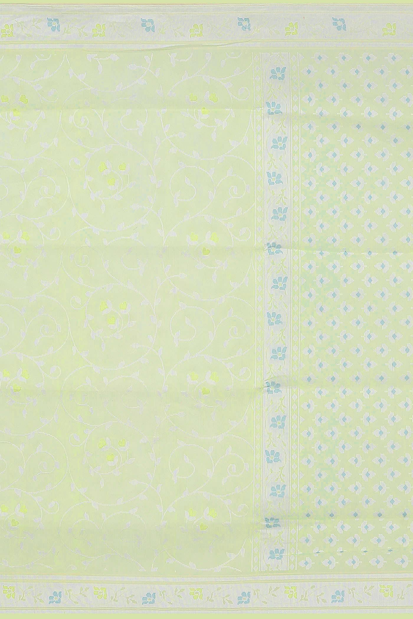 Green Banarasi Kora Silk Saree