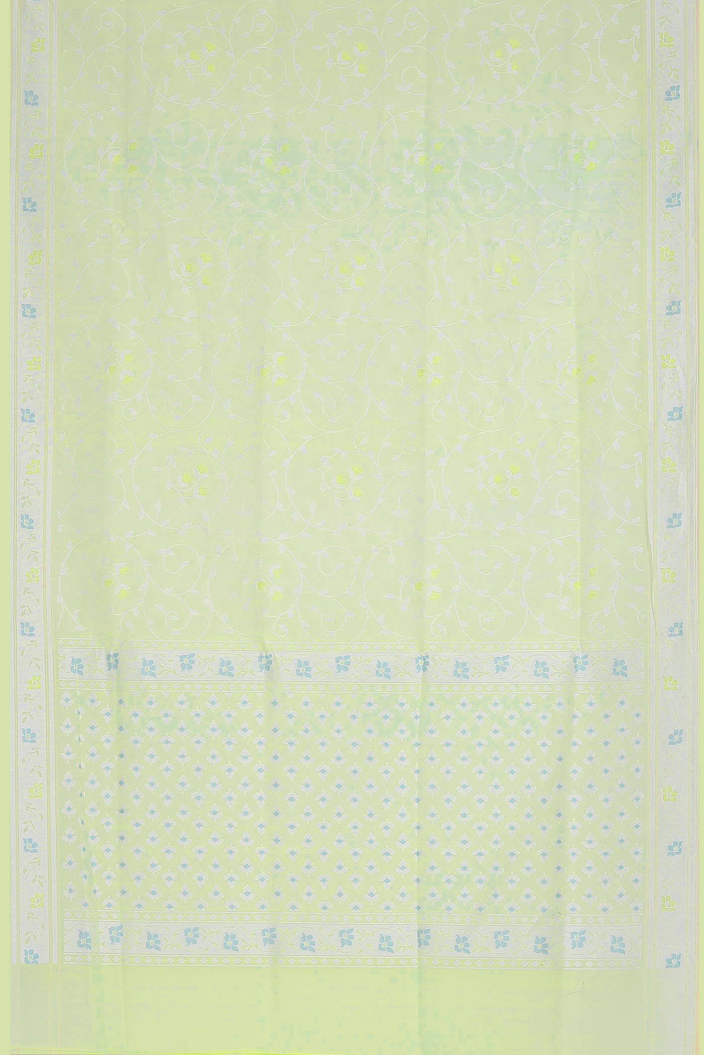 Green Banarasi Kora Silk Saree