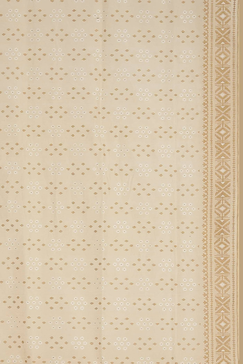 Beige Banarasi Kora Silk Saree